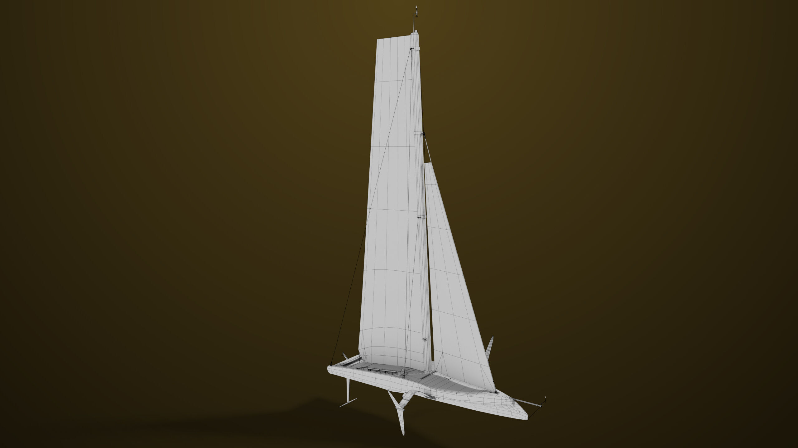 Sailing Yacht Boat Hydrofoil  01 Black All PBR Unity UE Textures Low-poly 3D model_32