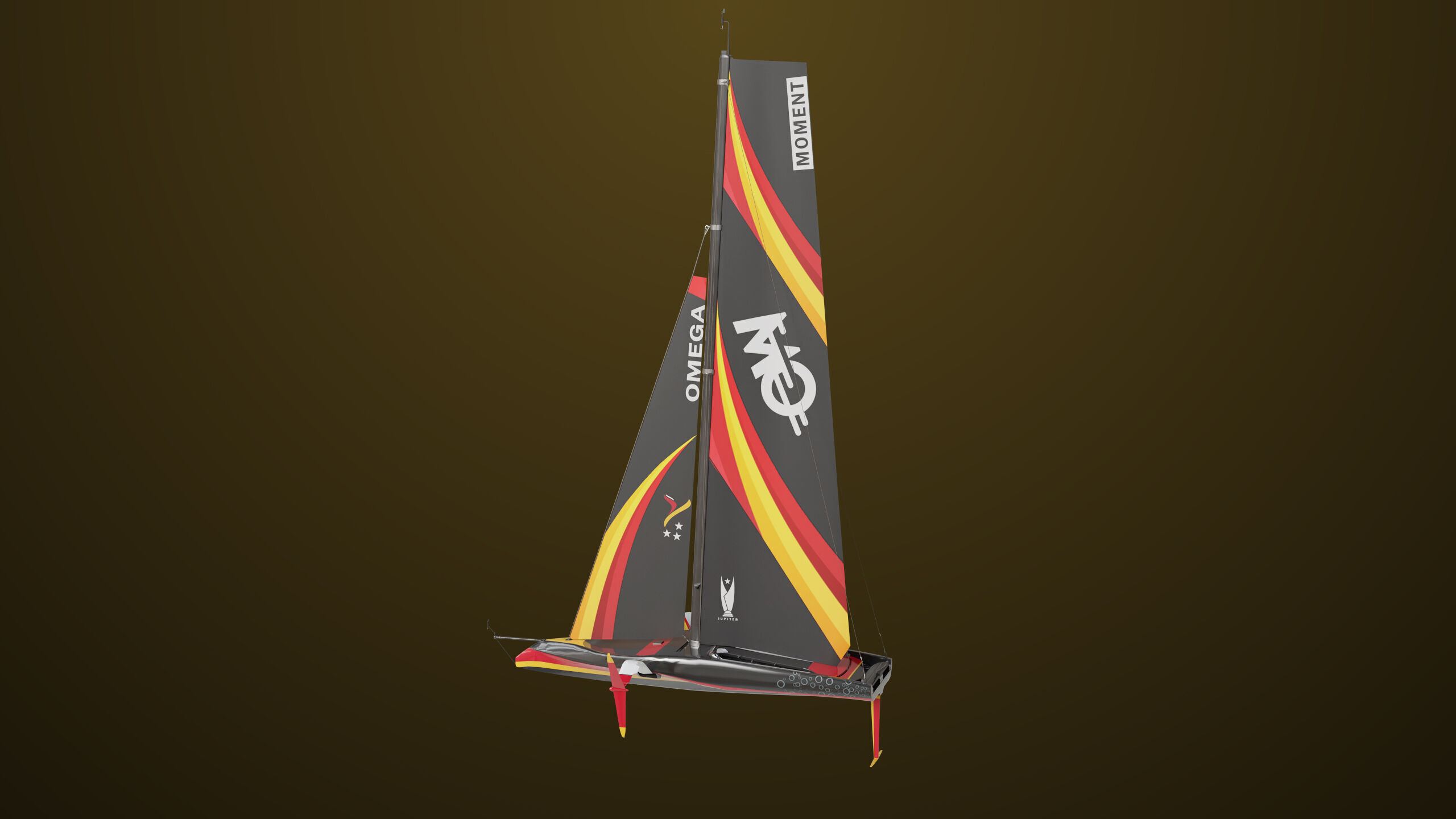 Sailing Yacht Boat Hydrofoil  01 Black All PBR Unity UE Textures Low-poly 3D model_18