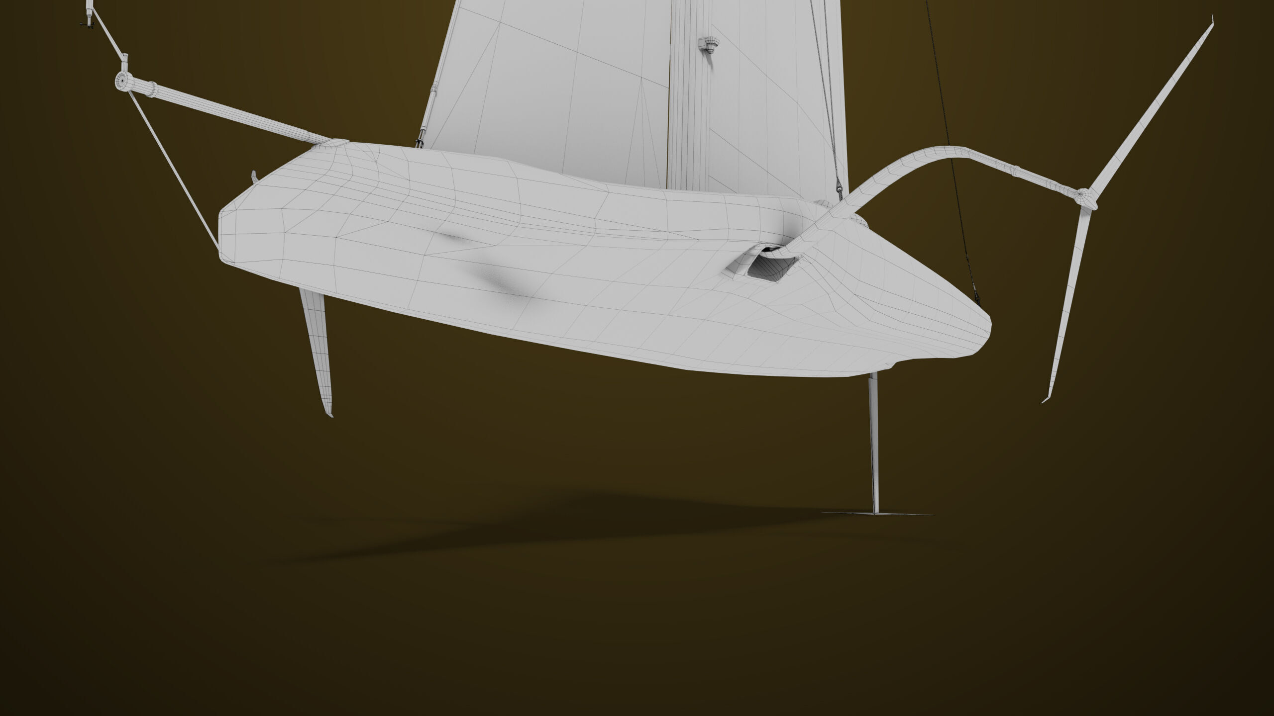 Sailing Yacht Boat Hydrofoil  01 Black All PBR Unity UE Textures Low-poly 3D model_41