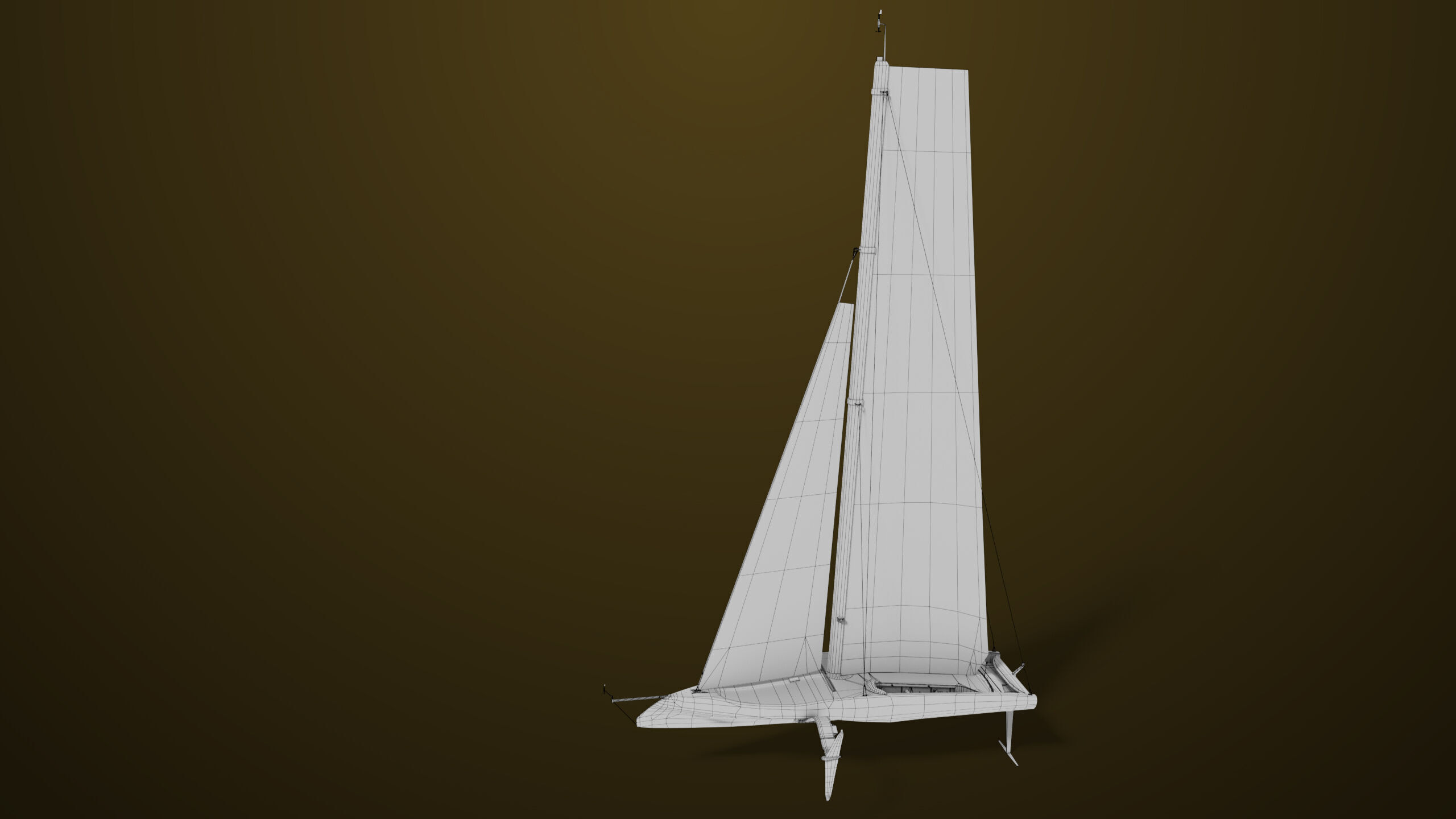 Sailing Yacht Boat Hydrofoil  01 Black All PBR Unity UE Textures Low-poly 3D model_31