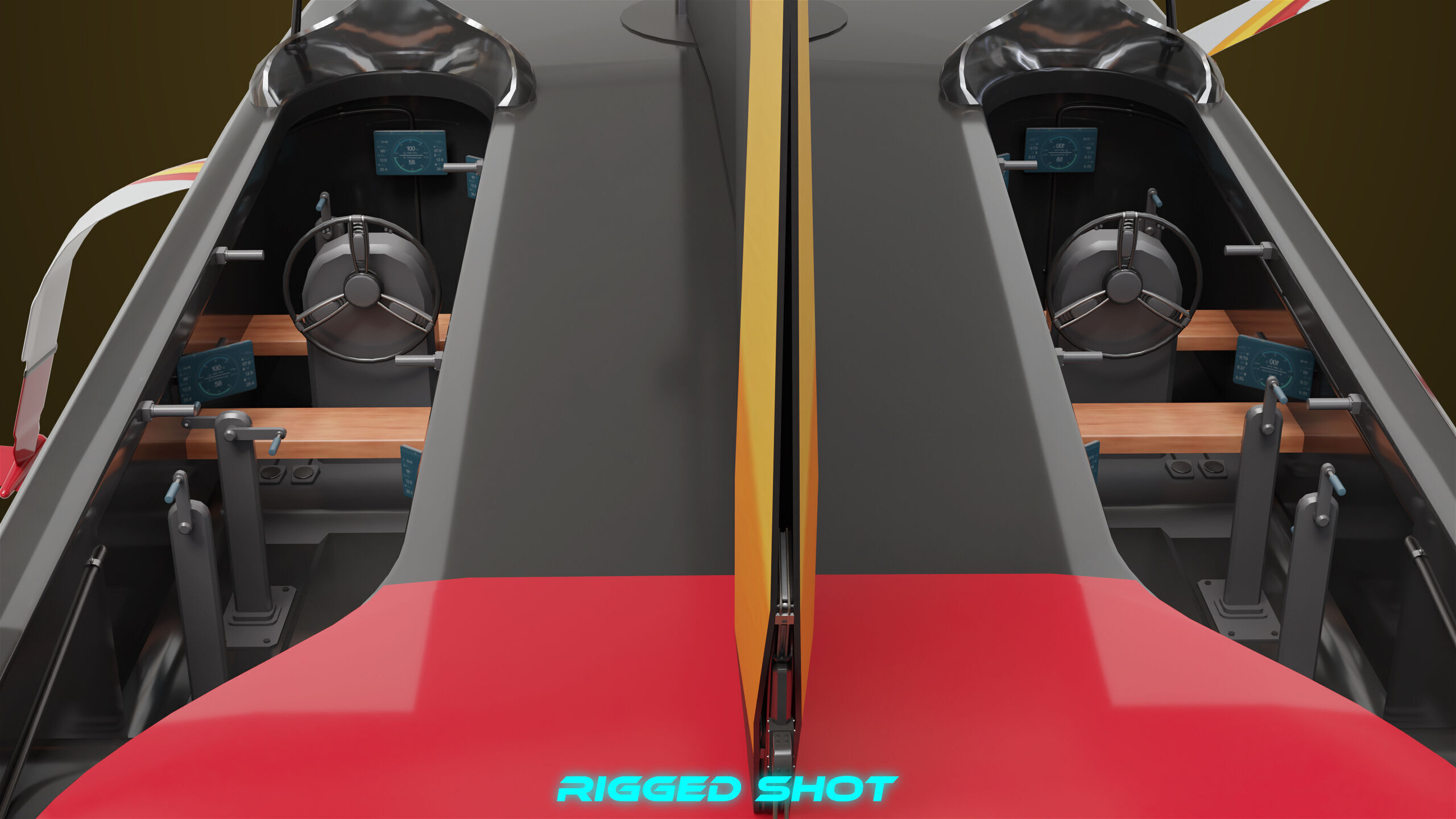 Sailing Yacht Boat Hydrofoil  01 Black All PBR Unity UE Textures Low-poly 3D model_23