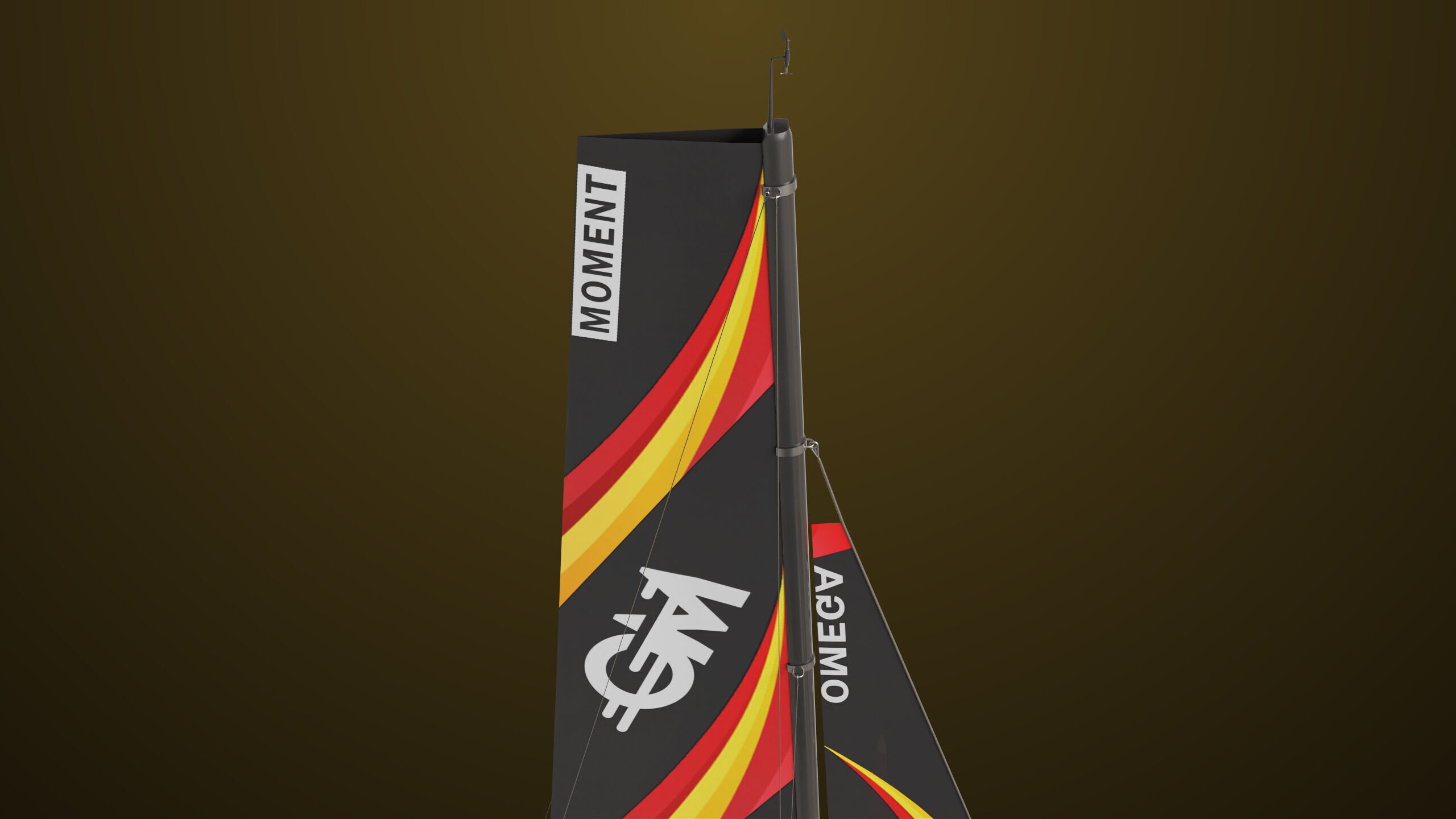 Sailing Yacht Boat Hydrofoil  01 Black All PBR Unity UE Textures Low-poly 3D model_14