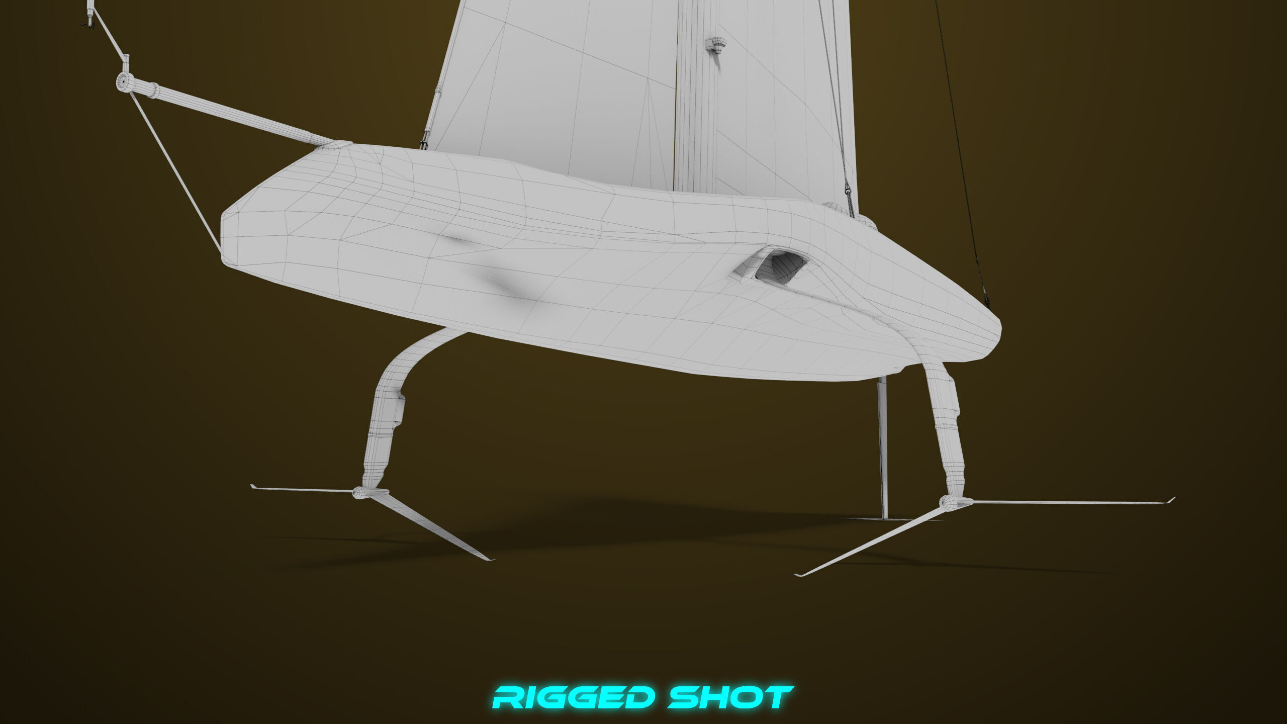 Sailing Yacht Boat Hydrofoil  01 Black All PBR Unity UE Textures Low-poly 3D model_42