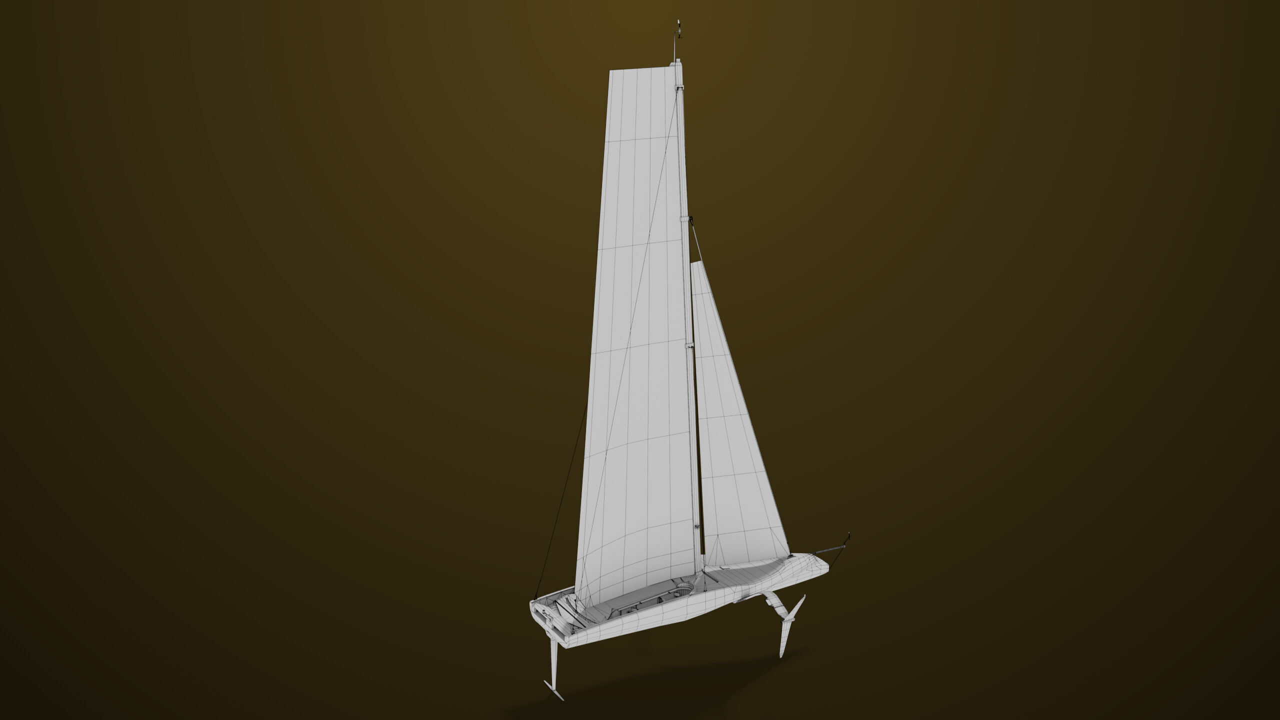 Sailing Yacht Boat Hydrofoil  01 Black All PBR Unity UE Textures Low-poly 3D model_33