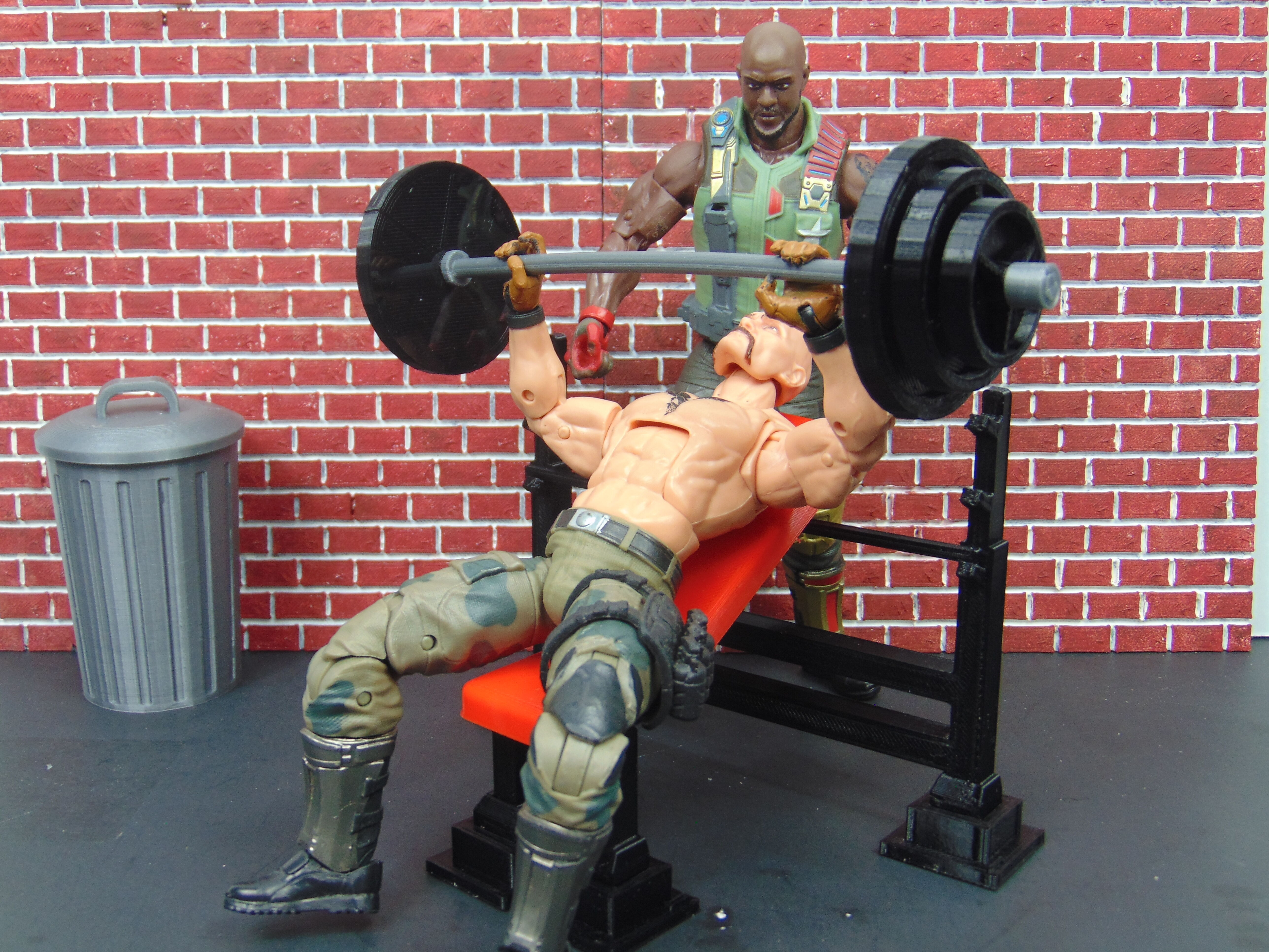 Custom 112 Total Workout Gym Set Combo Diorama Prop for GI JOE 3D print model_8