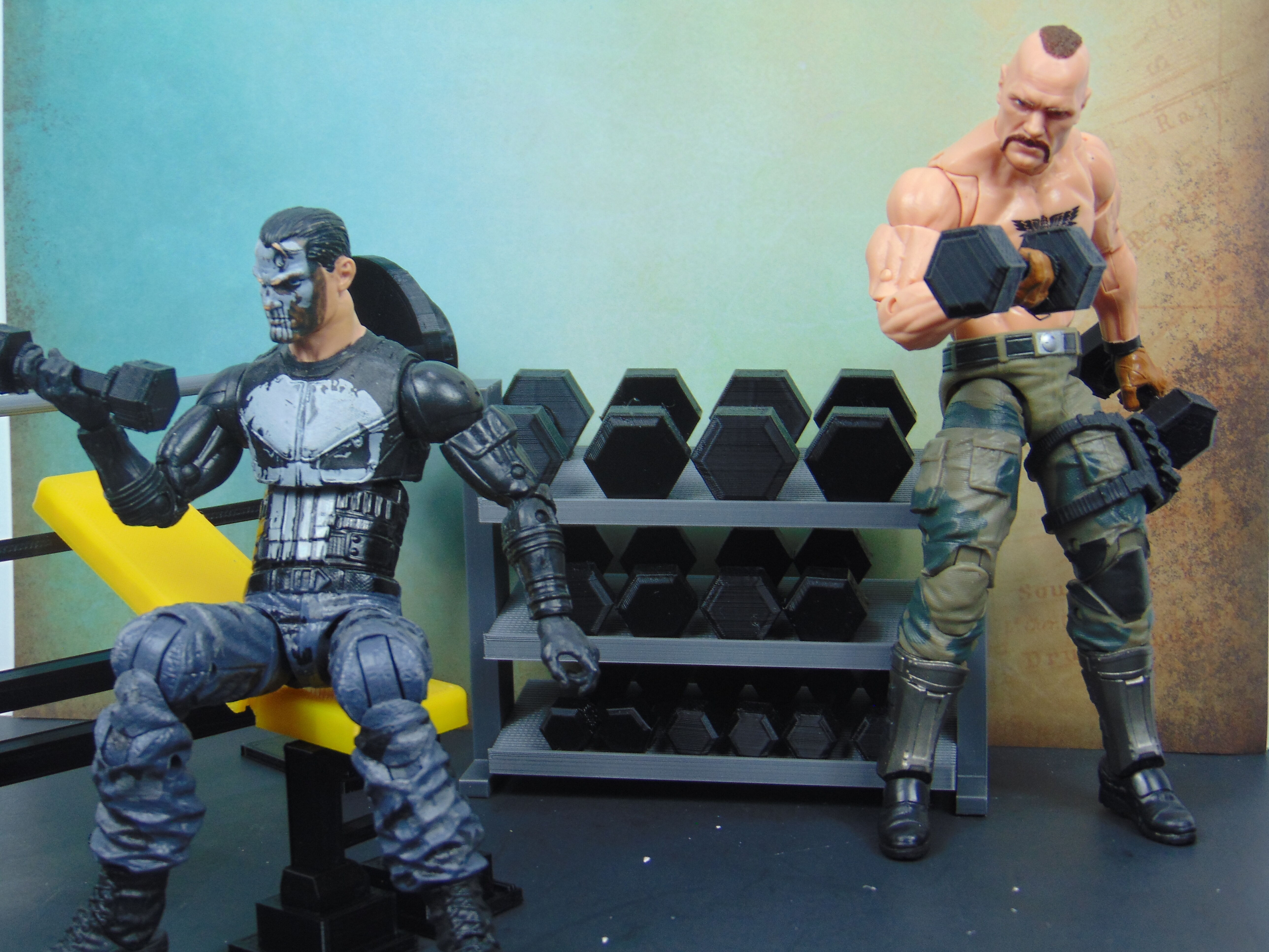 Custom 112 Total Workout Gym Set Combo Diorama Prop for GI JOE 3D print model_17