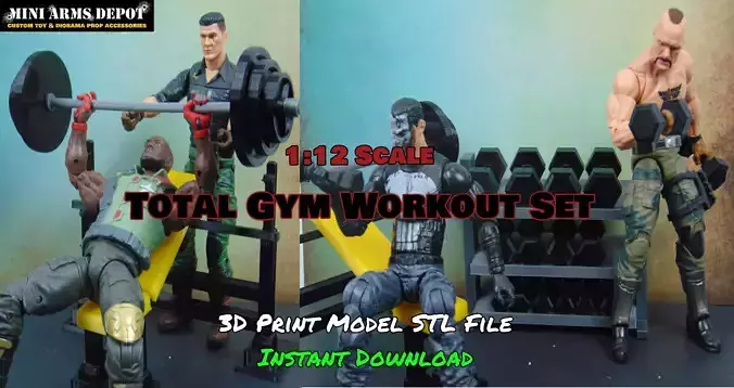 Custom 112 Total Workout Gym Set Combo Diorama Prop for GI JOE
