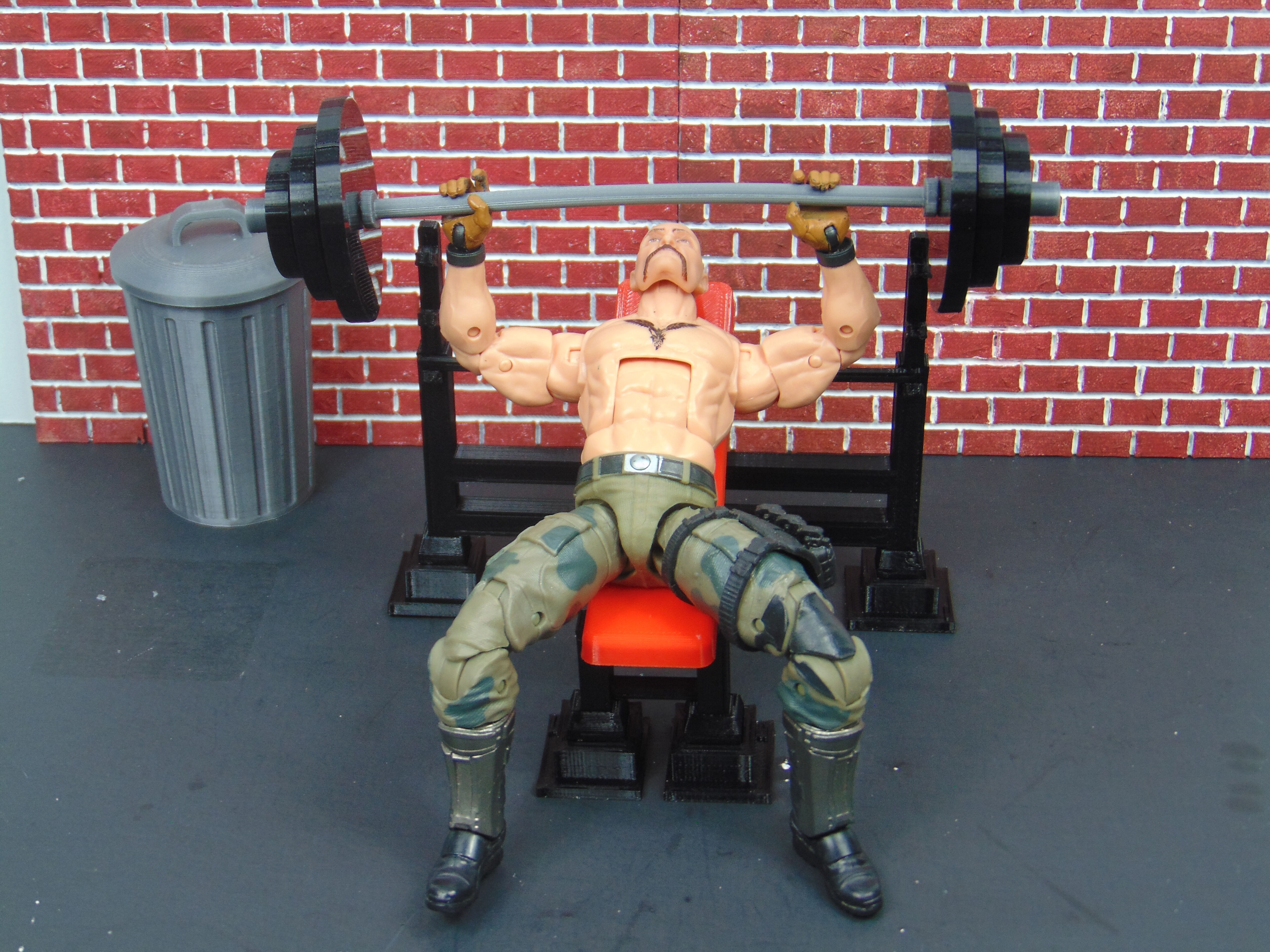 Custom 112 Total Workout Gym Set Combo Diorama Prop for GI JOE 3D print model_10