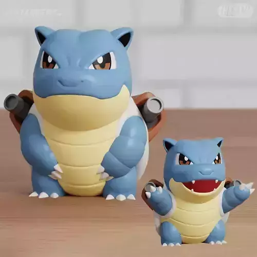 Blastoise Chibi 2 Models Pokemon Fanart Easy Print