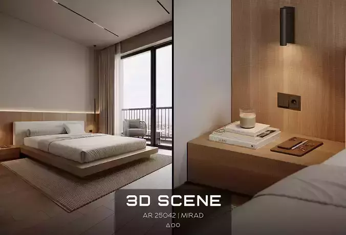AR-25042 Mirad - Bedroom 3D Scene 3D model
