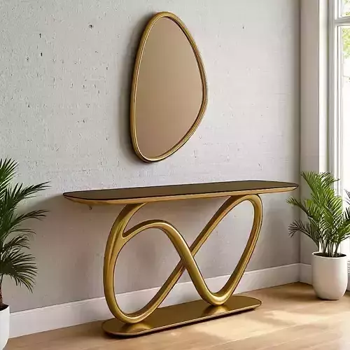 Luxury Infinity Console and Mirror Set - 3D Model Low-poly 3D model