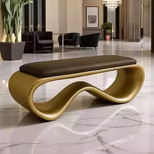 Infinity Bench - Sculptural Modern Bench 3D Model Low-poly 3D model