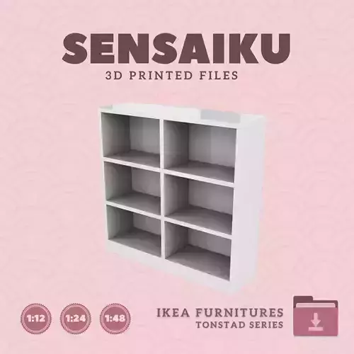 TONSTAD Shelving Unit for Mini Dollhouse - IKEA - 3D Print 3D print model