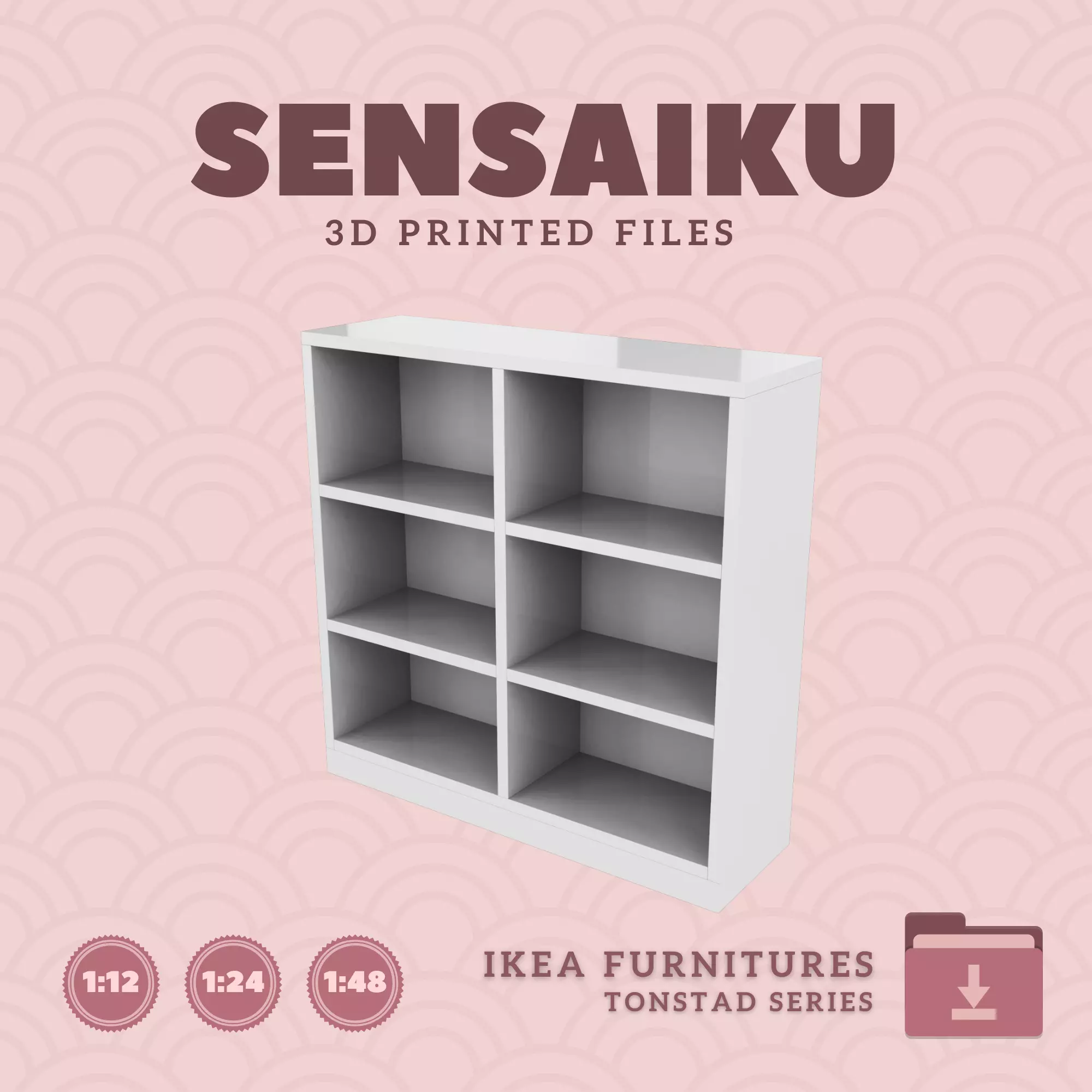 TONSTAD Shelving Unit for Mini Dollhouse - IKEA - 3D Print 3D print model