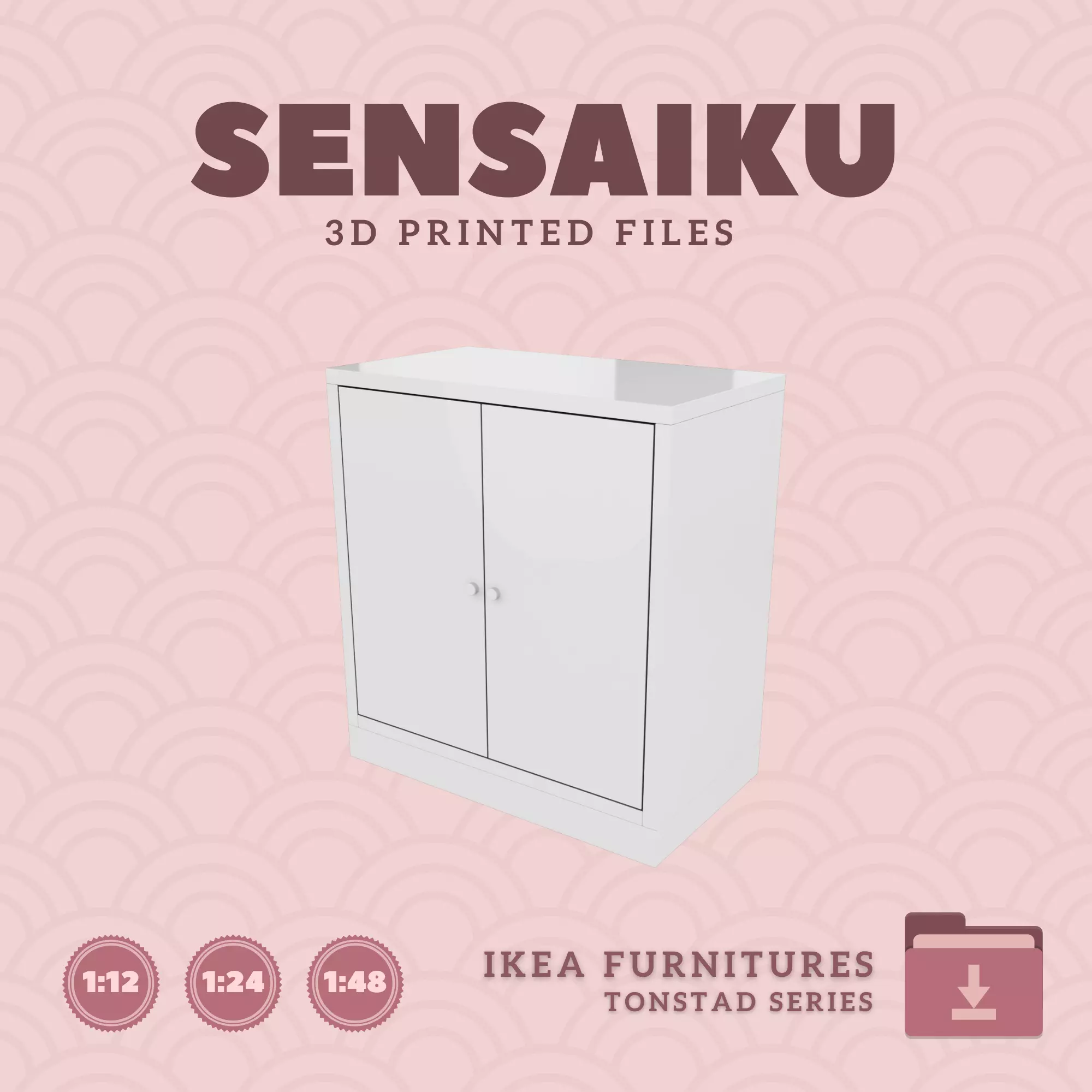 TONSTAD Cabinet 32 In for Miniature Dollhouse - IKEA - 3D Print 3D print model