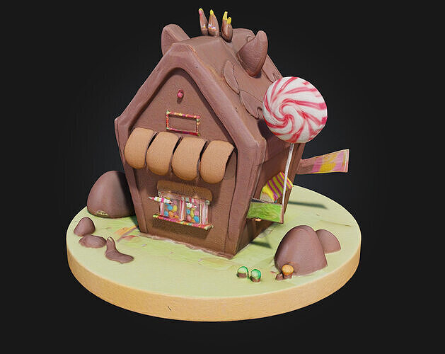 Chocolate Cottage  A Sweet Escape into Fantasy 3D model