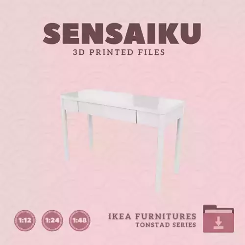 TONSTAD Desk 47 In for Miniature Dollhouse - IKEA - 3D Print 3D print model