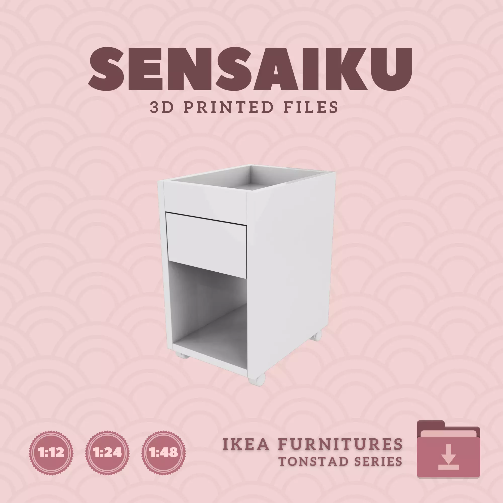 TONSTAD Drawer Unit on Casters for Dollhouse - IKEA - 3D Print 3D print model