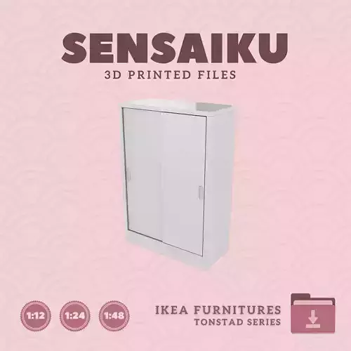 TONSTAD Cabinet with Sliding Doors Dollhouse - IKEA - 3D Print 3D print model