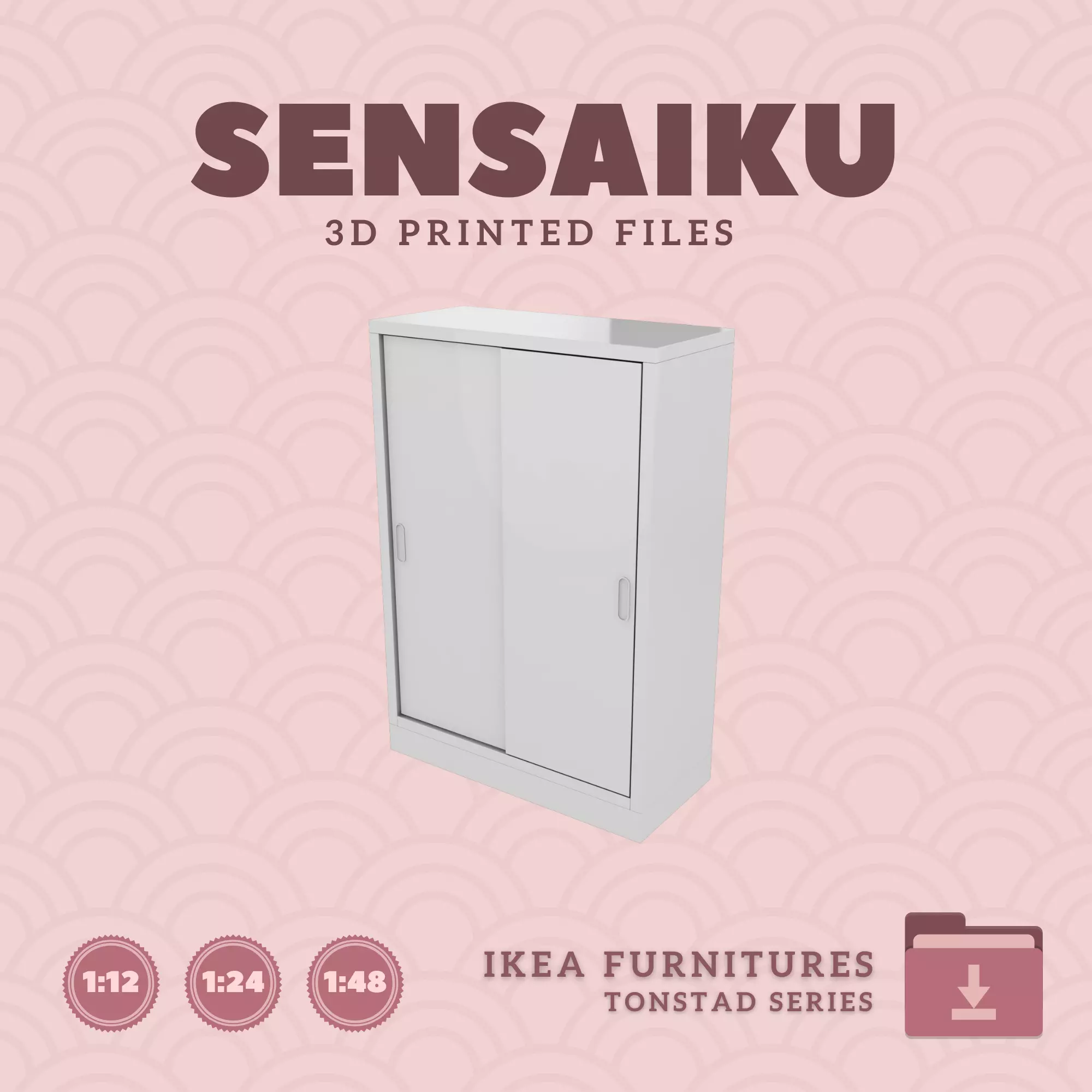 TONSTAD Cabinet with Sliding Doors Dollhouse - IKEA - 3D Print 3D print model