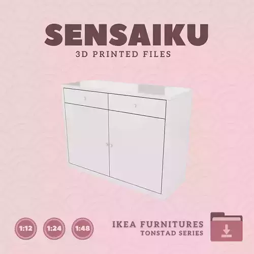 TONSTAD Sideboard V2 for Miniature Dollhouse - IKEA - 3D Print