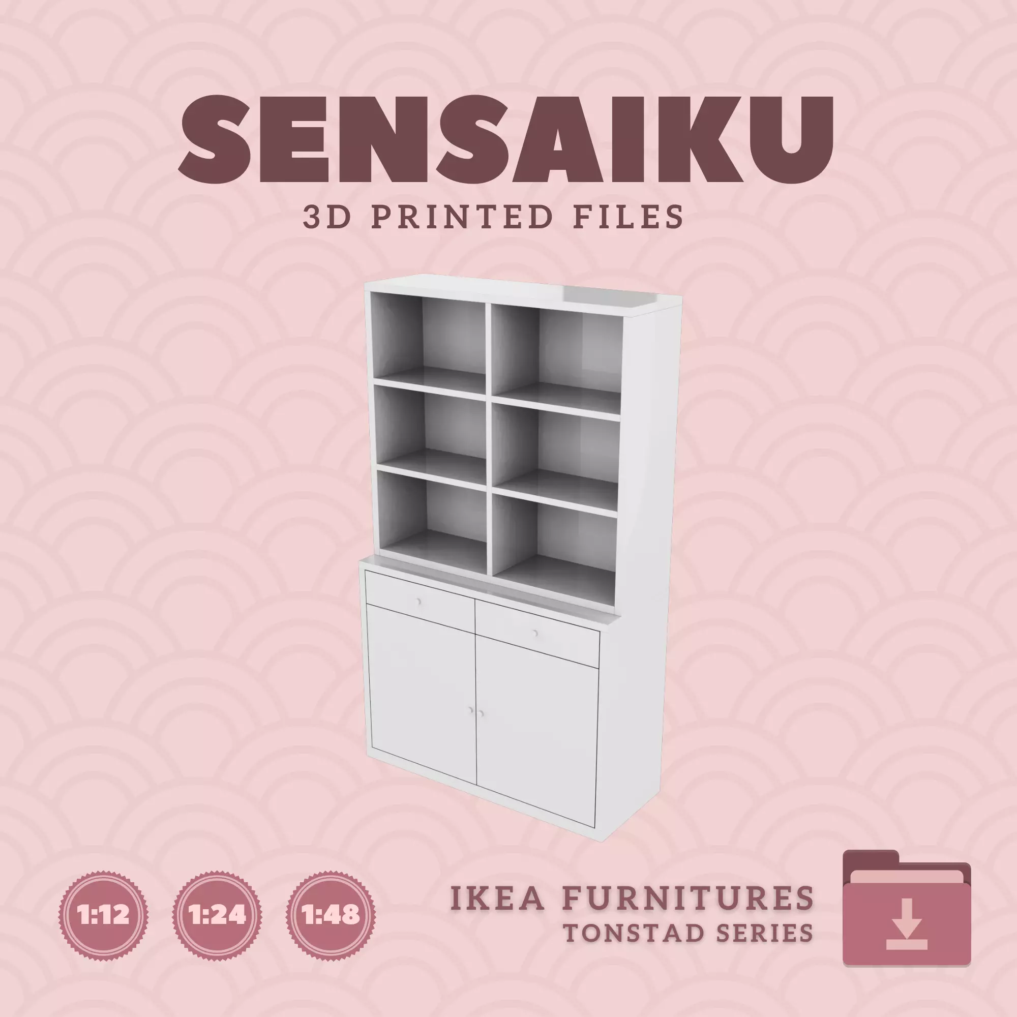 TONSTAD Combo 02 for Miniature Dollhouse - IKEA - 3D Print 3D print model
