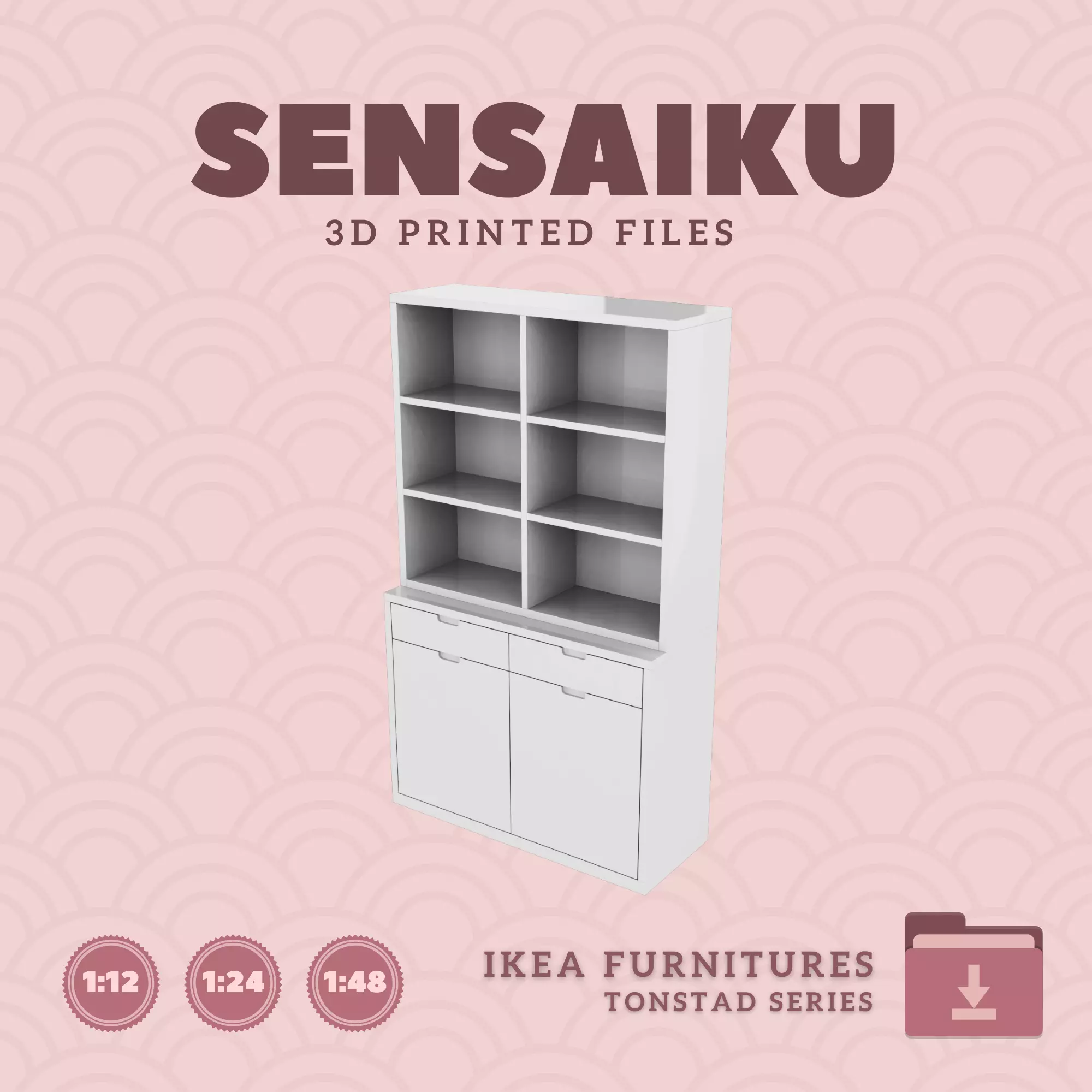 TONSTAD Combo 03 for Miniature Dollhouse - IKEA - 3D Print 3D print model