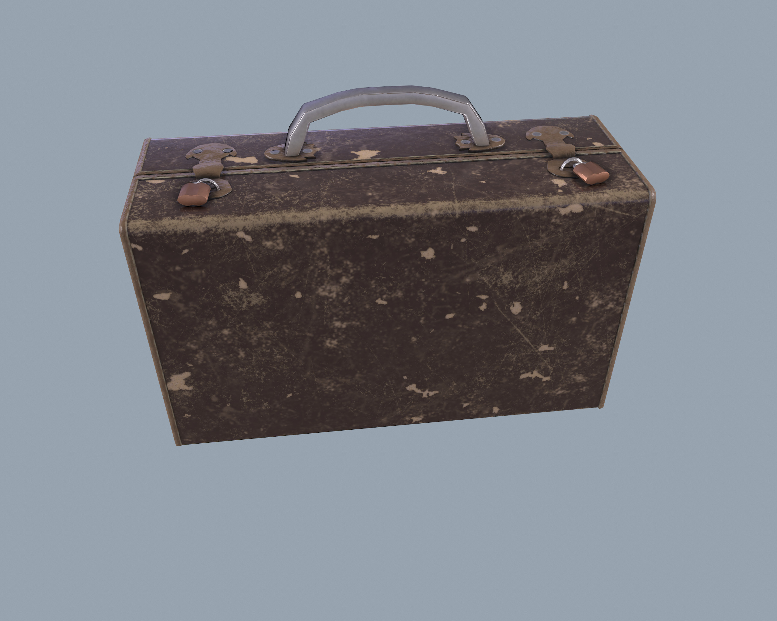 Old suitcase Low-poly 3D model_8
