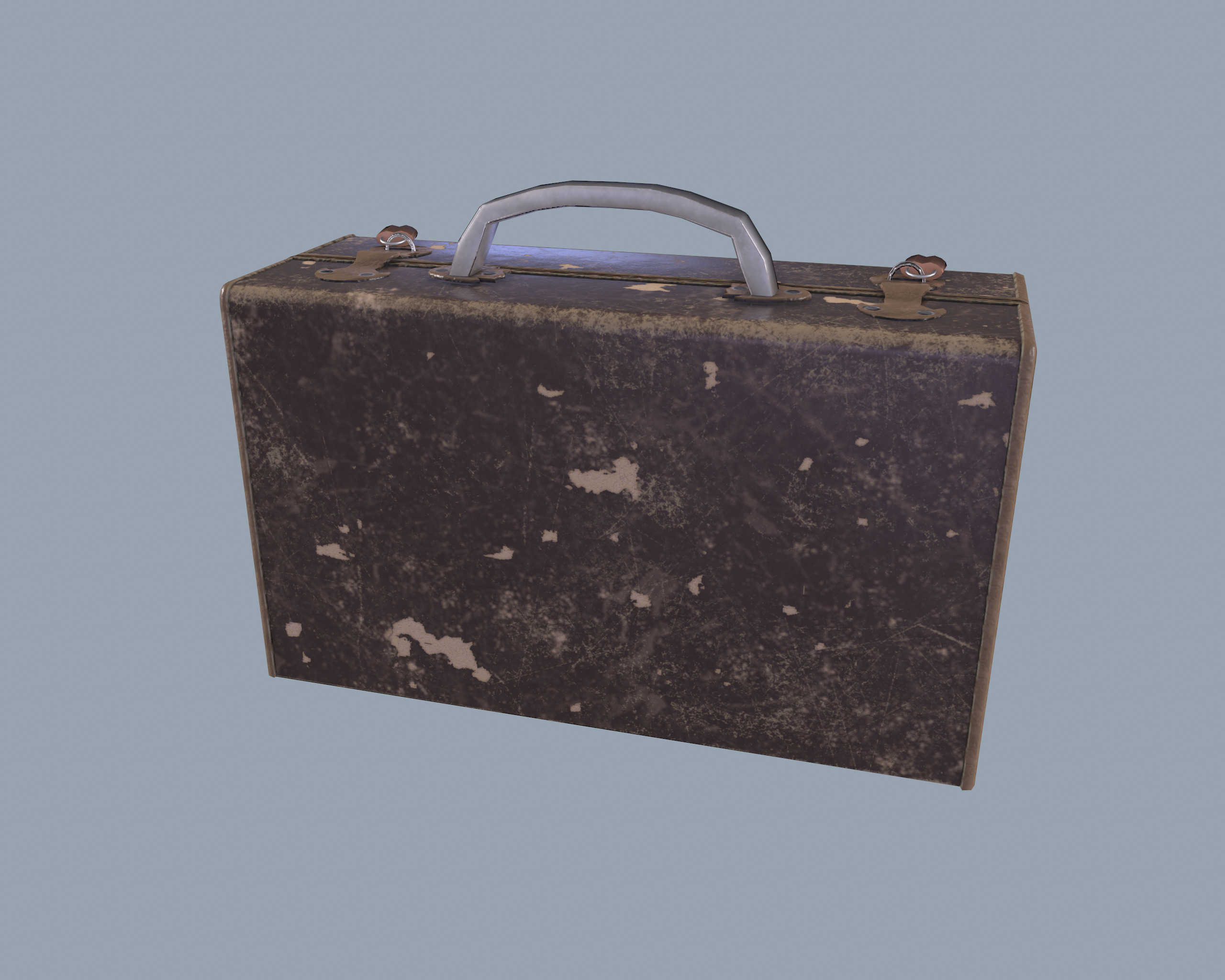 Old suitcase Low-poly 3D model_3