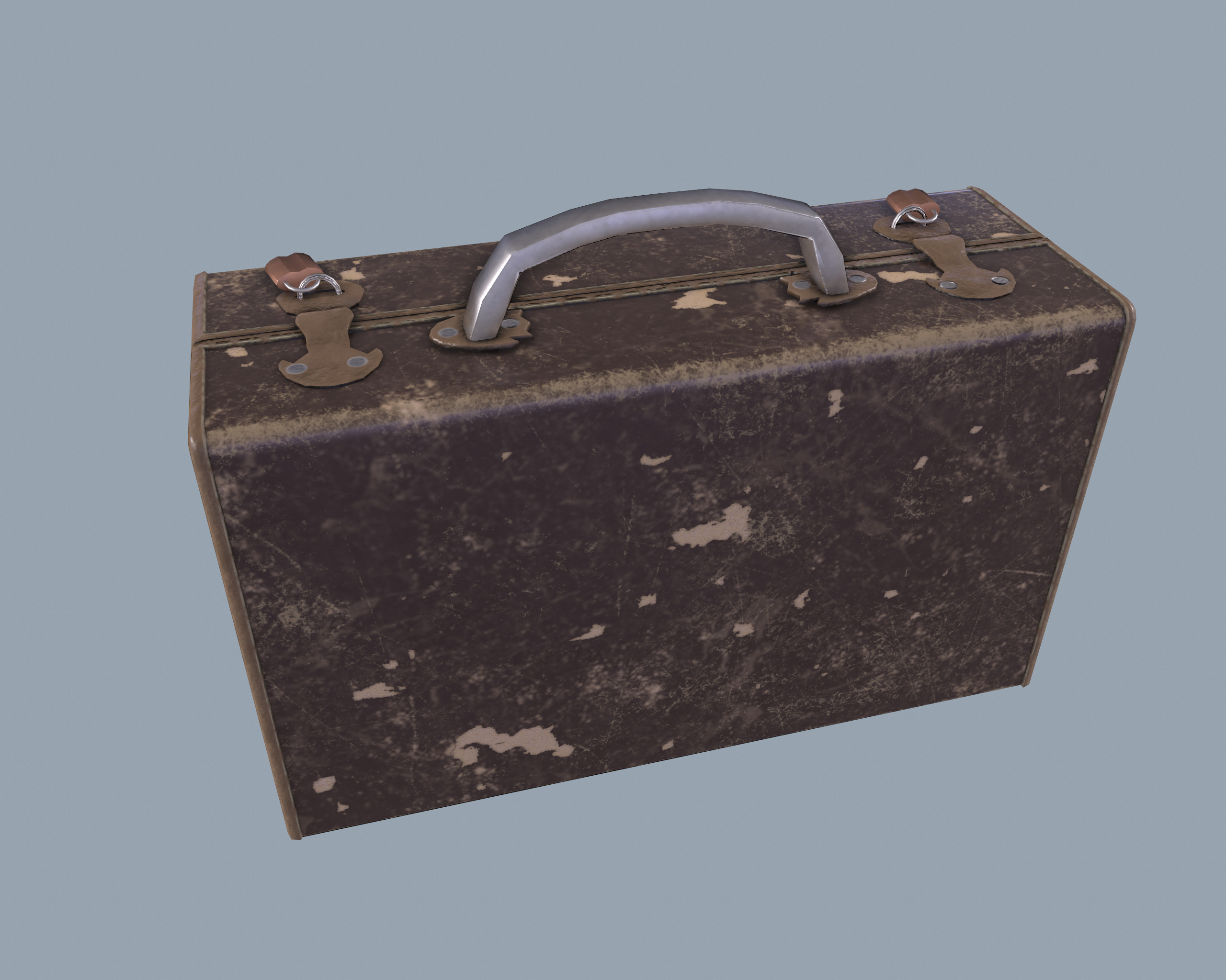 Old suitcase Low-poly 3D model_5