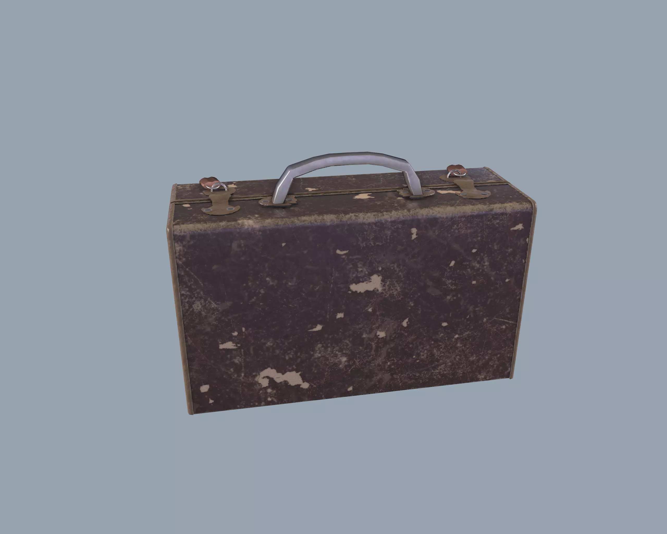 Old suitcase Low-poly 3D model_0