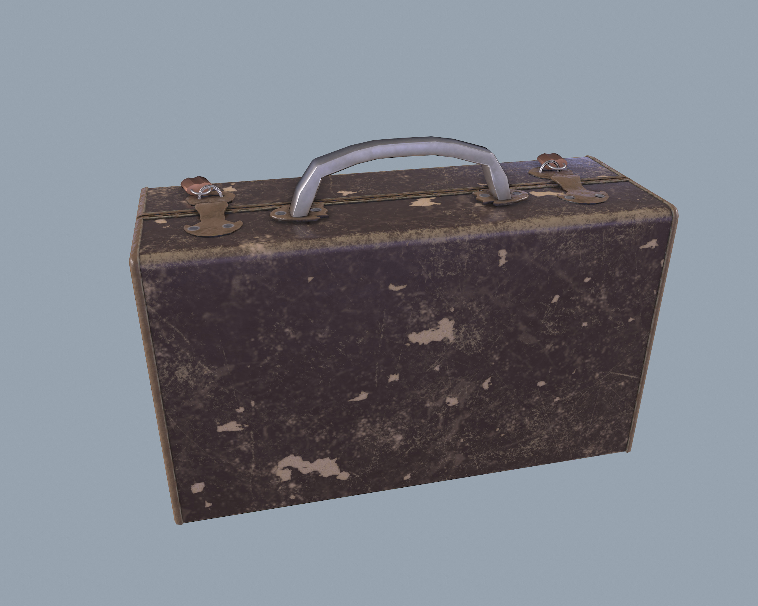 Old suitcase Low-poly 3D model_6