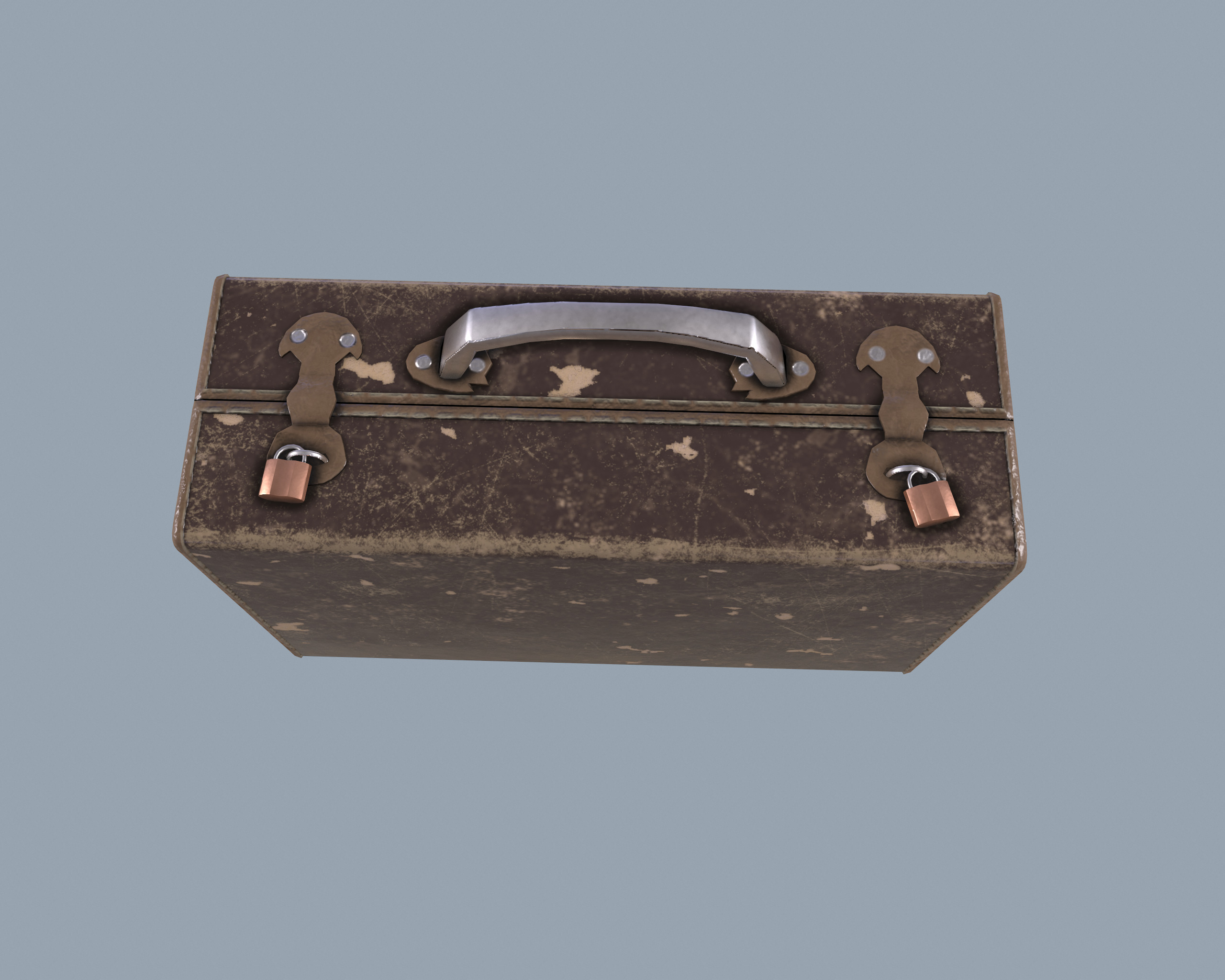 Old suitcase Low-poly 3D model_7