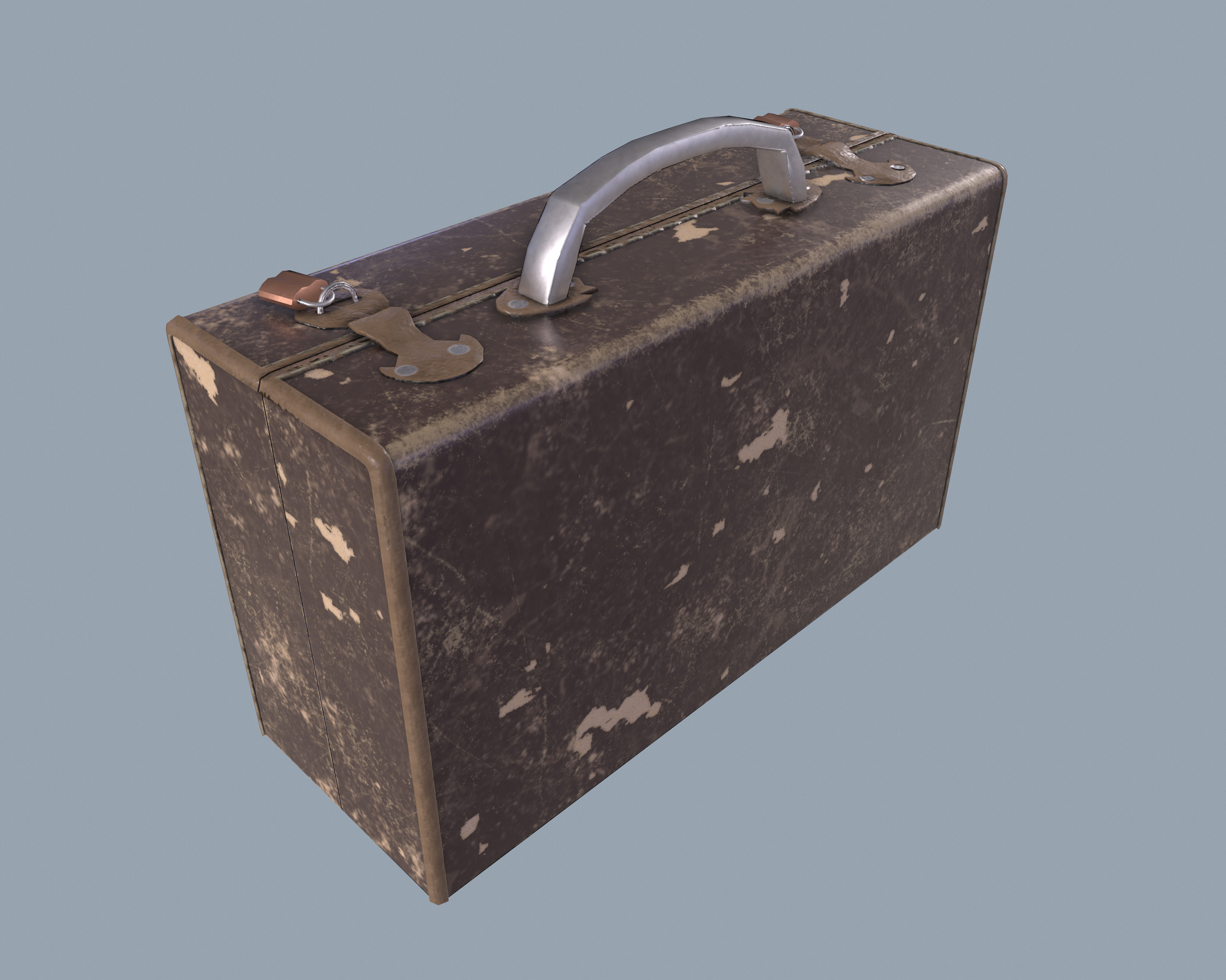 Old suitcase Low-poly 3D model_4