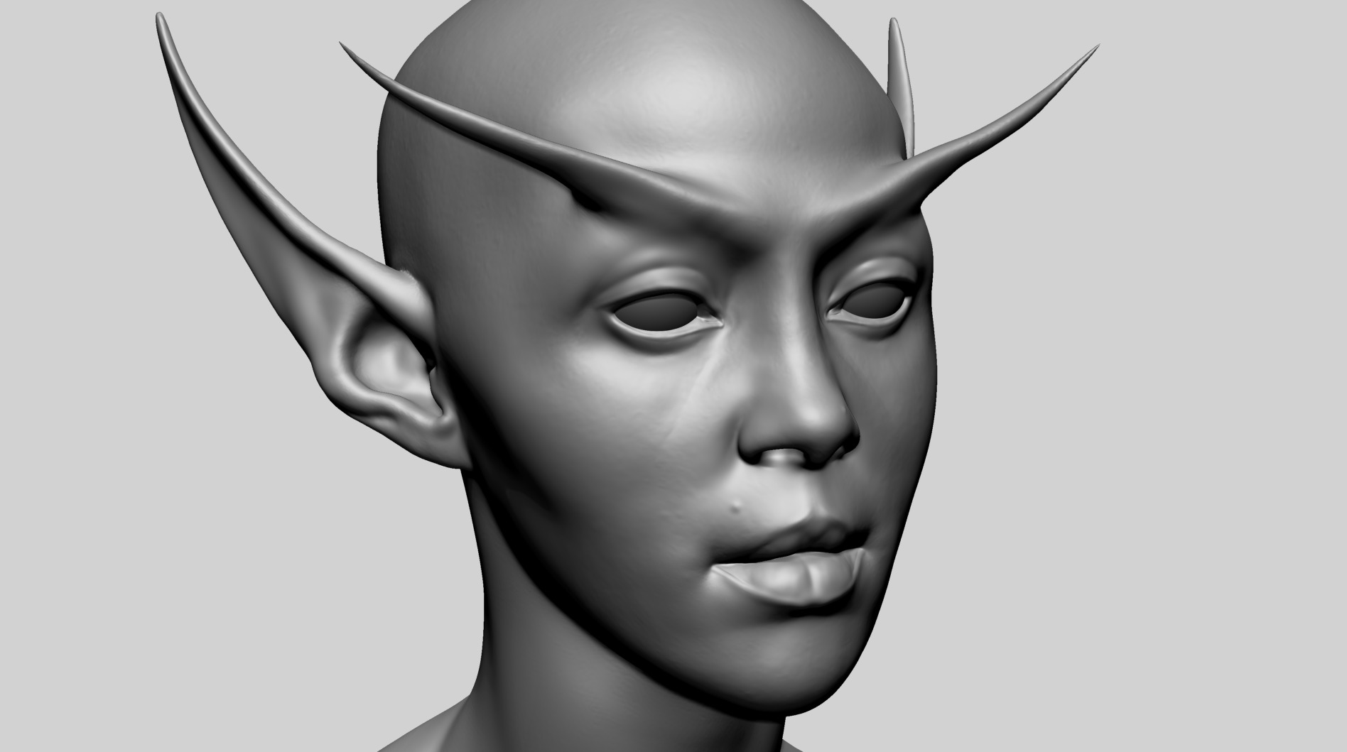 Female Elf Head A 3D model_9