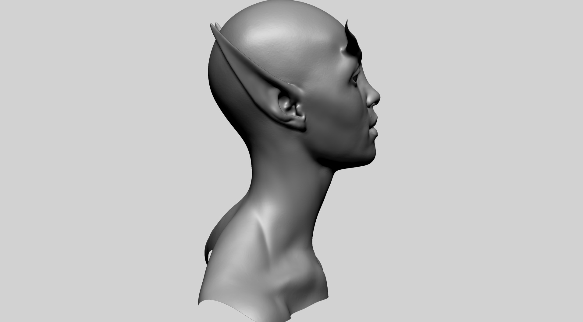Female Elf Head A 3D model_4