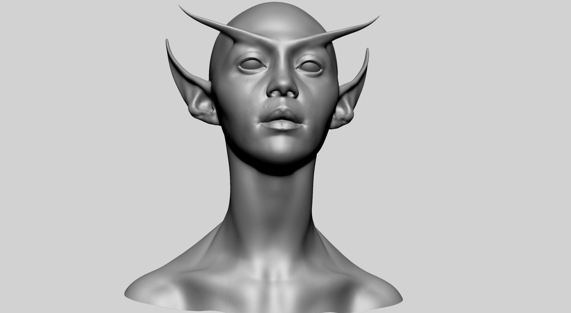 Female Elf Head A 3D model_8