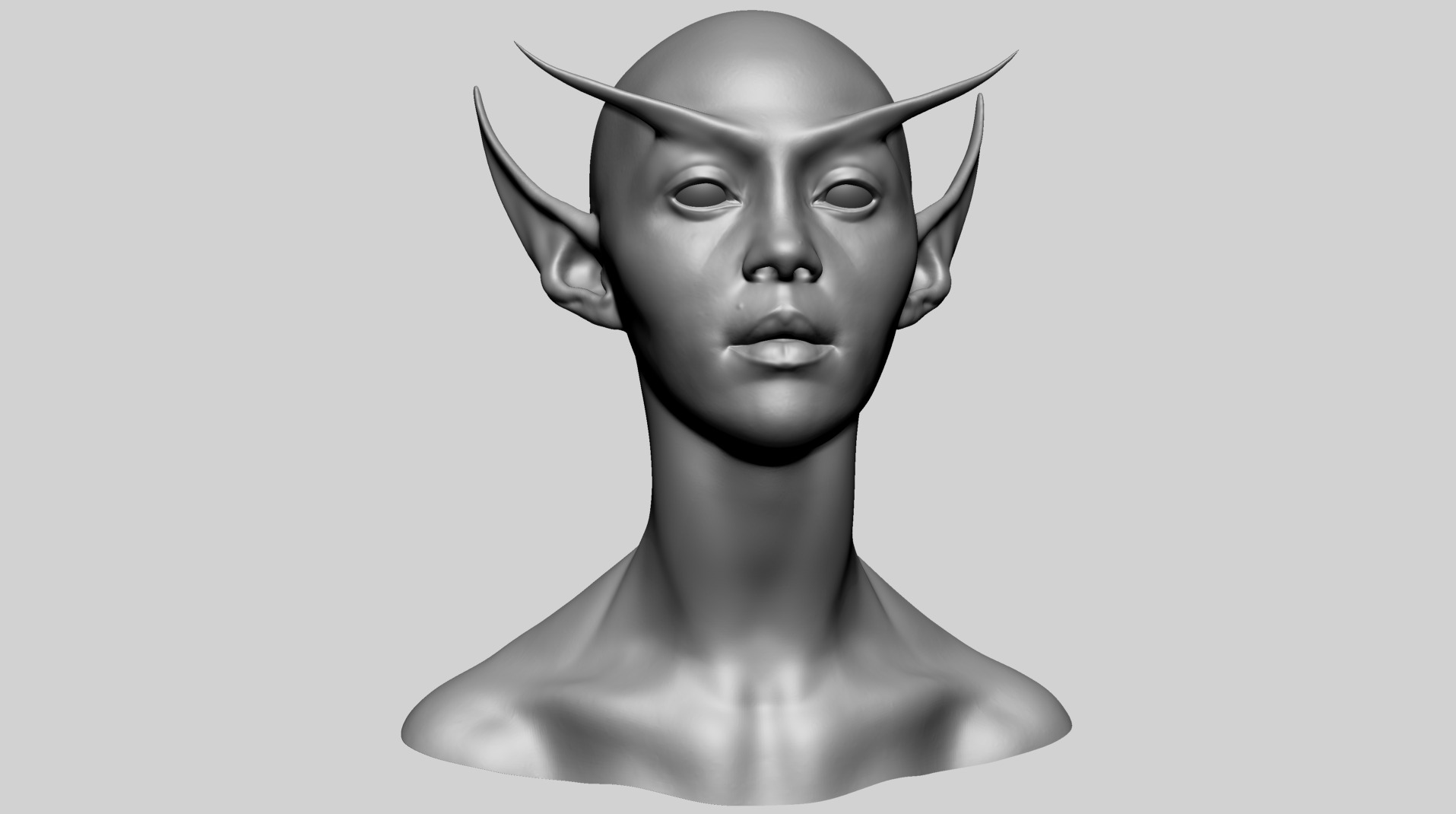 Female Elf Head A 3D model_1