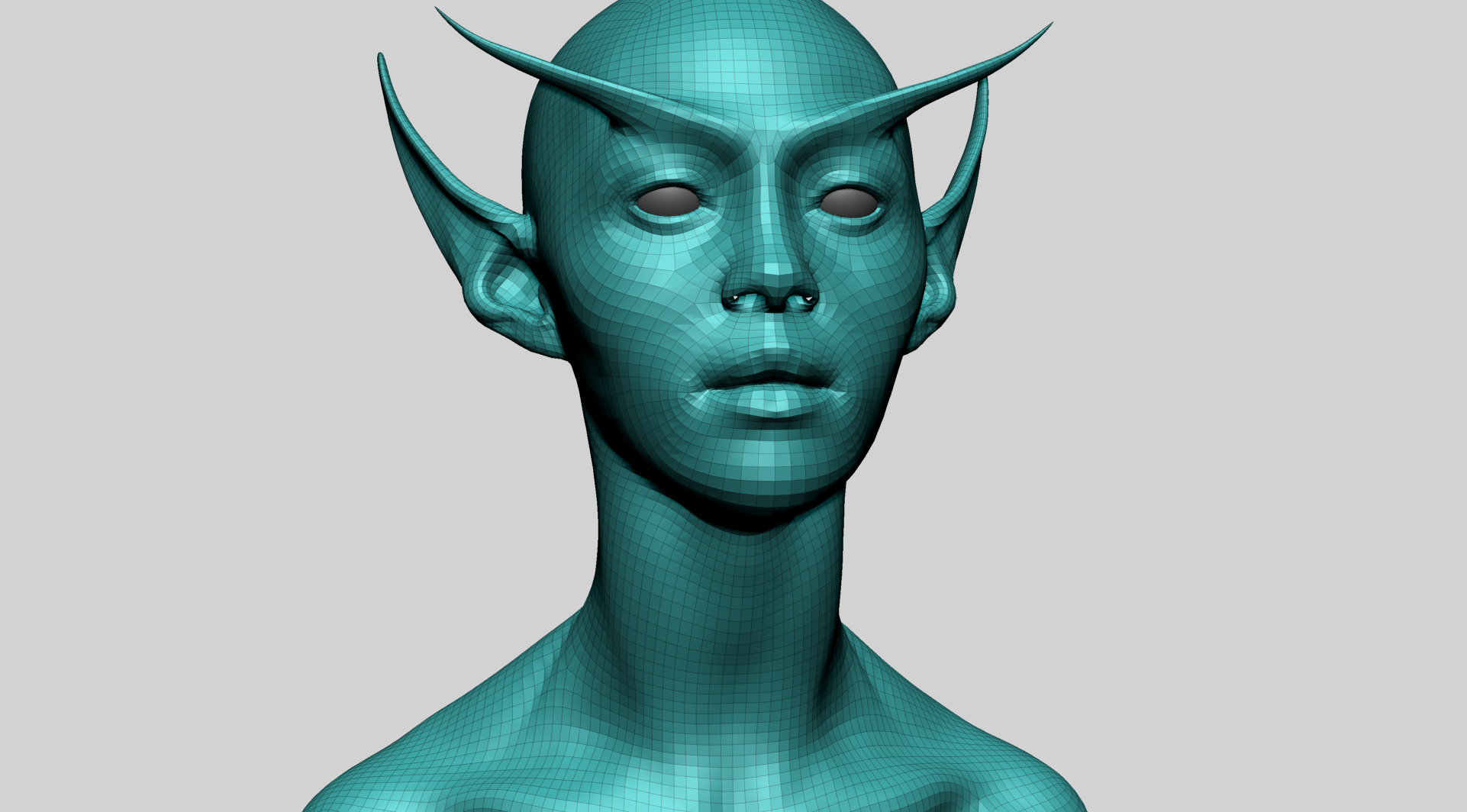 Female Elf Head A 3D model_10