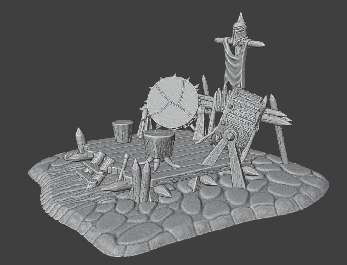 Platform with reels 3D print model_7