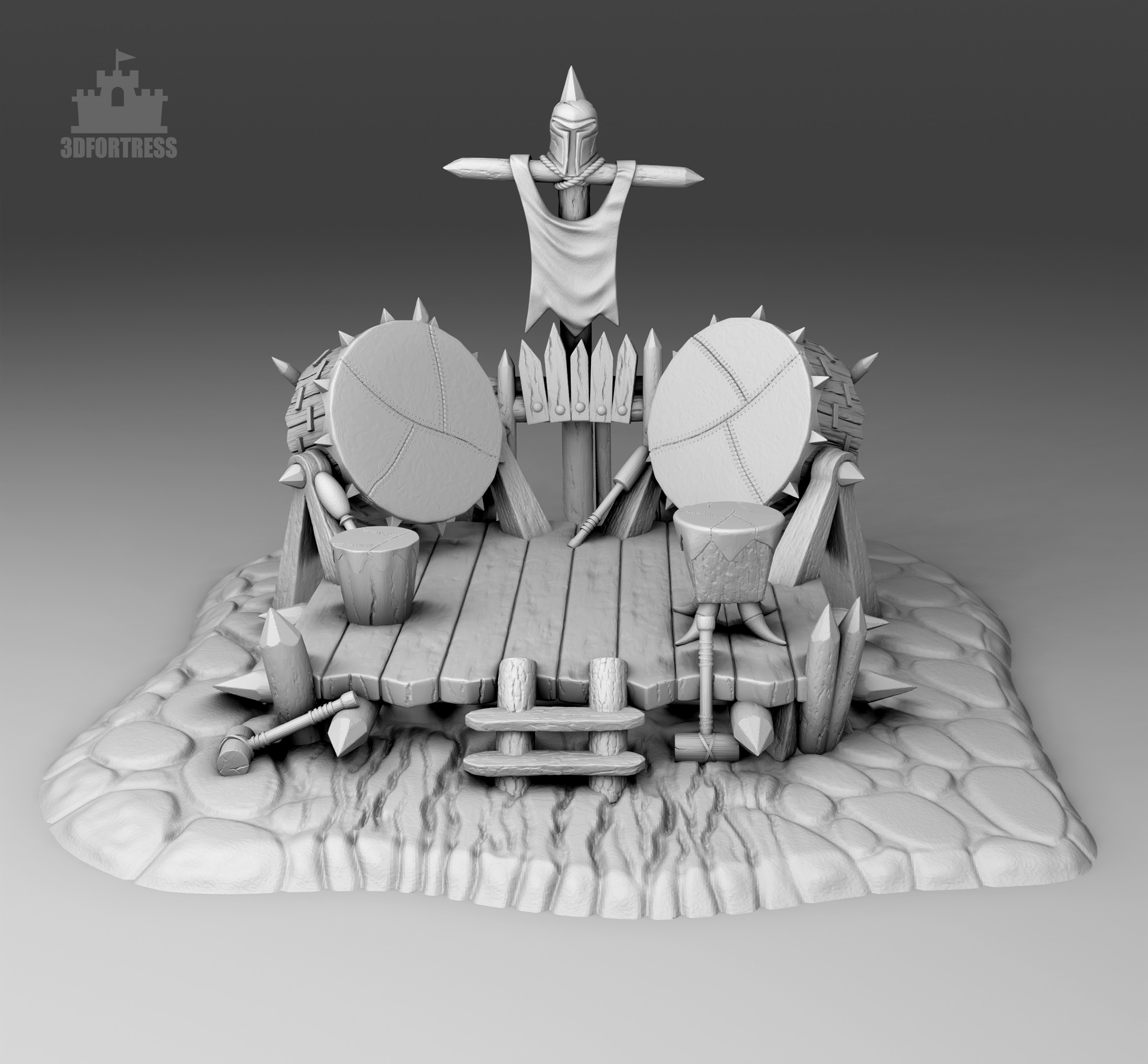 Platform with reels 3D print model_2