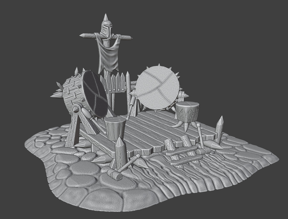 Platform with reels 3D print model_10