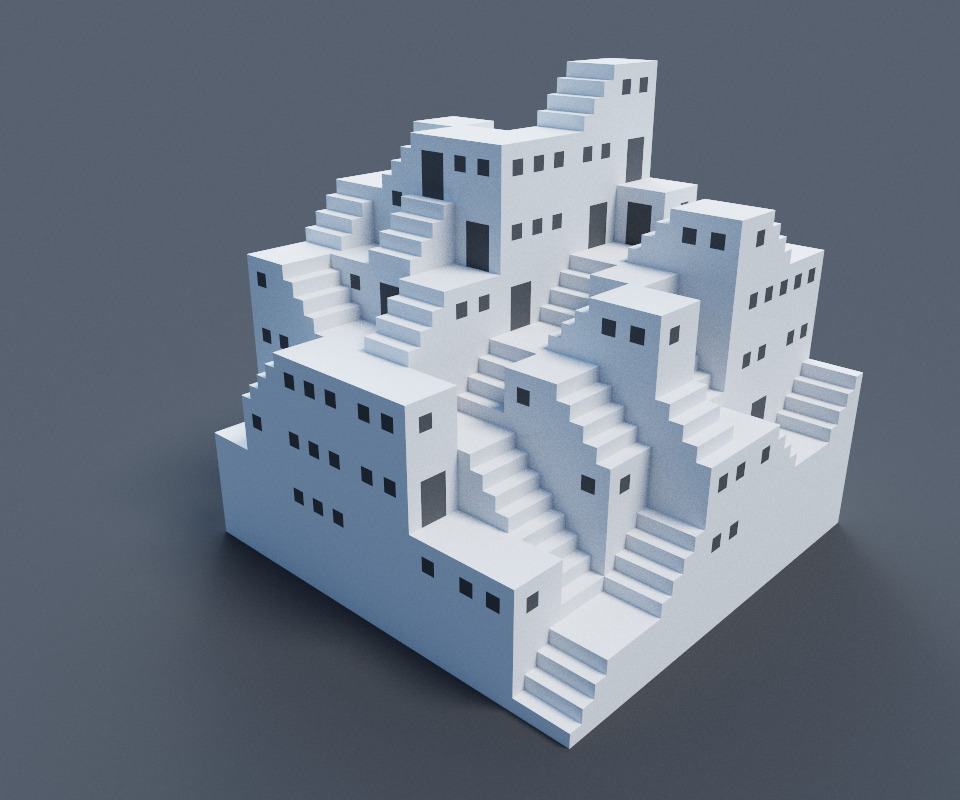Staircase Maze 3D model_2