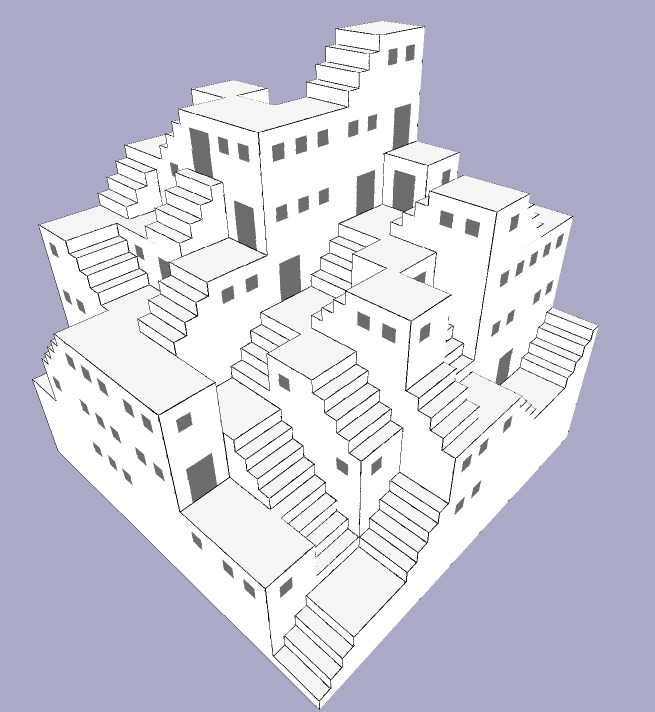 Staircase Maze 3D model_4