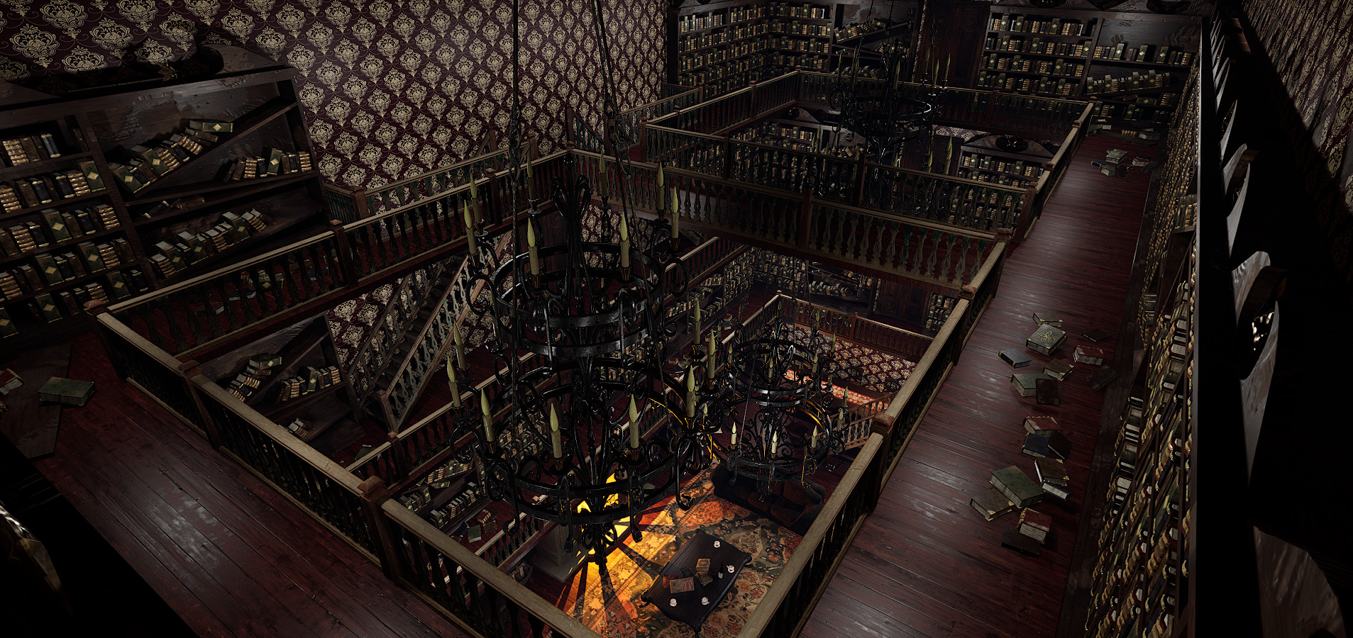 Whispering Shadows A Victorian Gothic Library 3D model_16