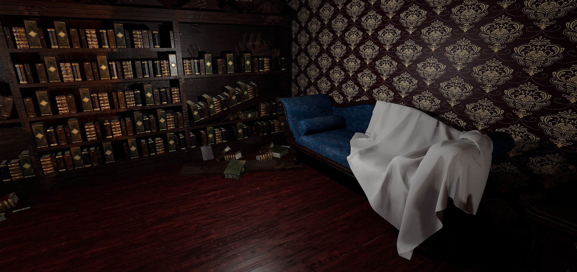 Whispering Shadows A Victorian Gothic Library 3D model_23