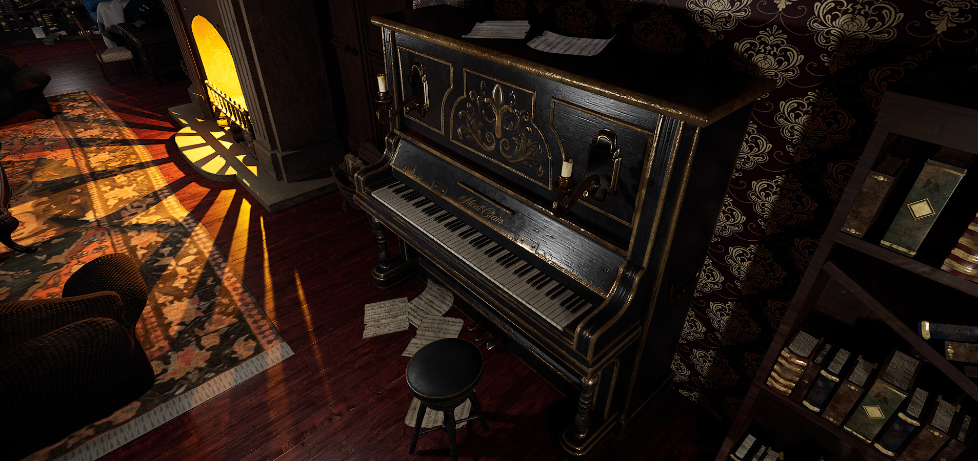 Whispering Shadows A Victorian Gothic Library 3D model_21