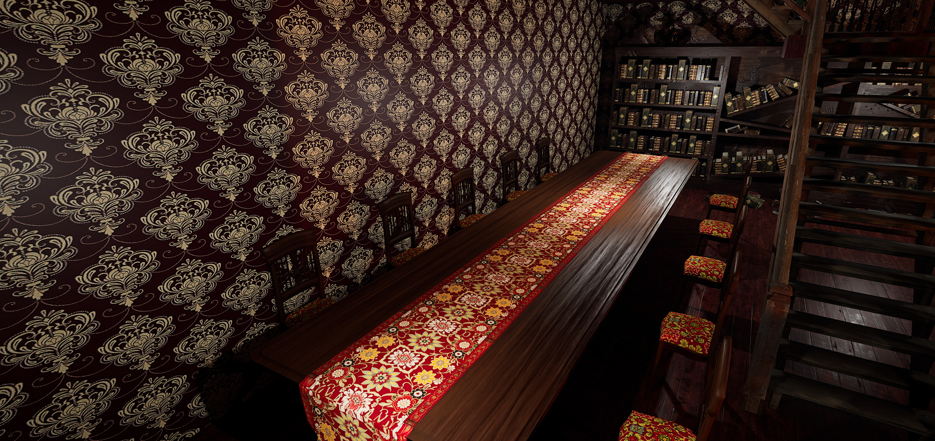 Whispering Shadows A Victorian Gothic Library 3D model_22