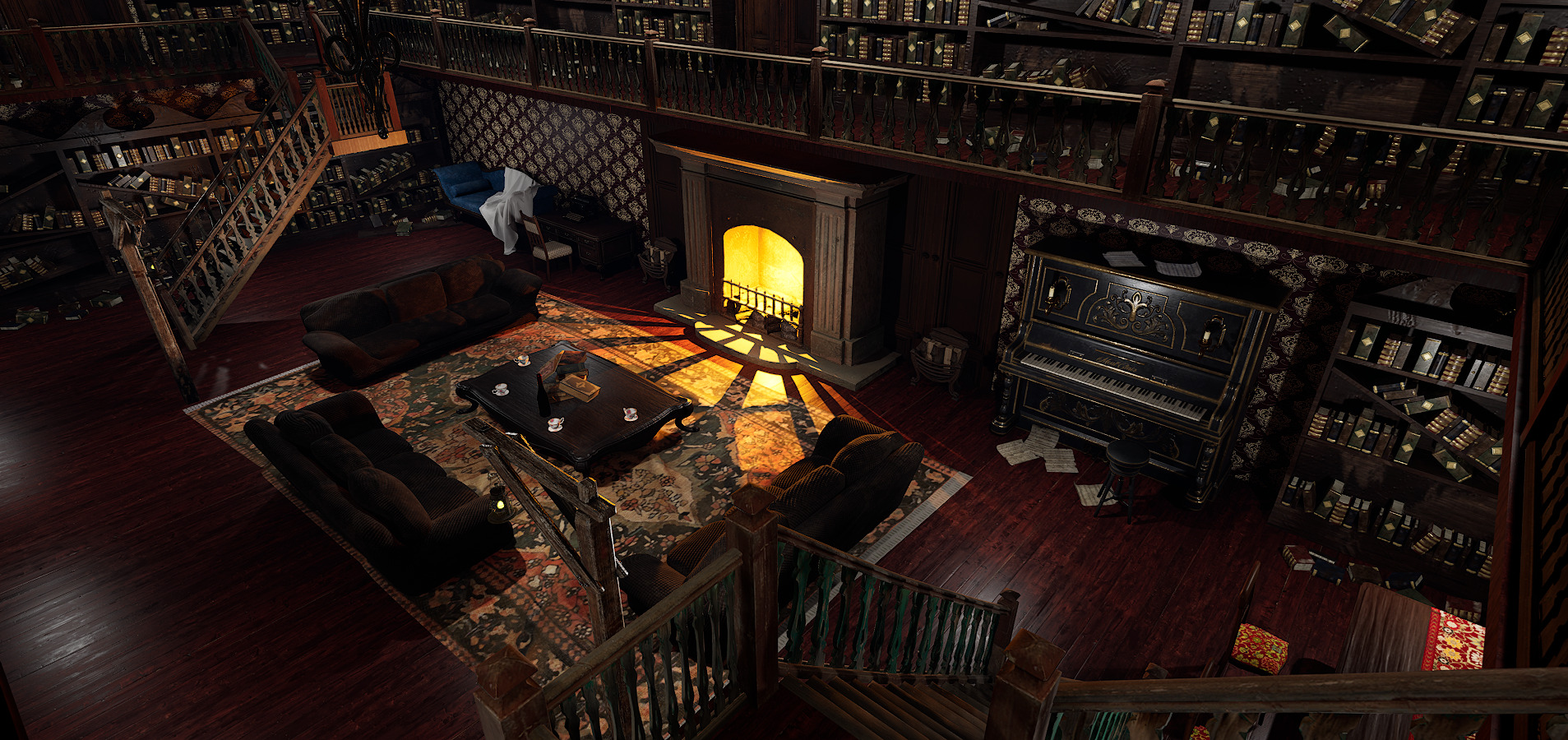 Whispering Shadows A Victorian Gothic Library 3D model_20