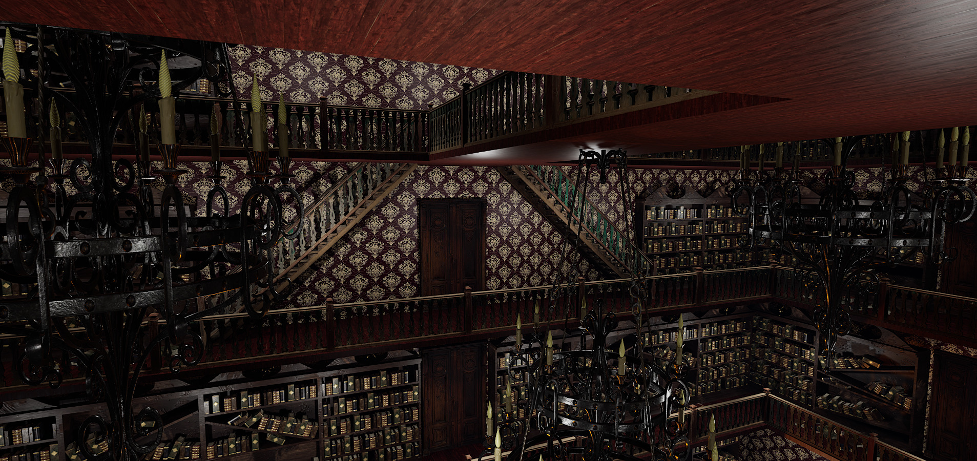 Whispering Shadows A Victorian Gothic Library 3D model_12